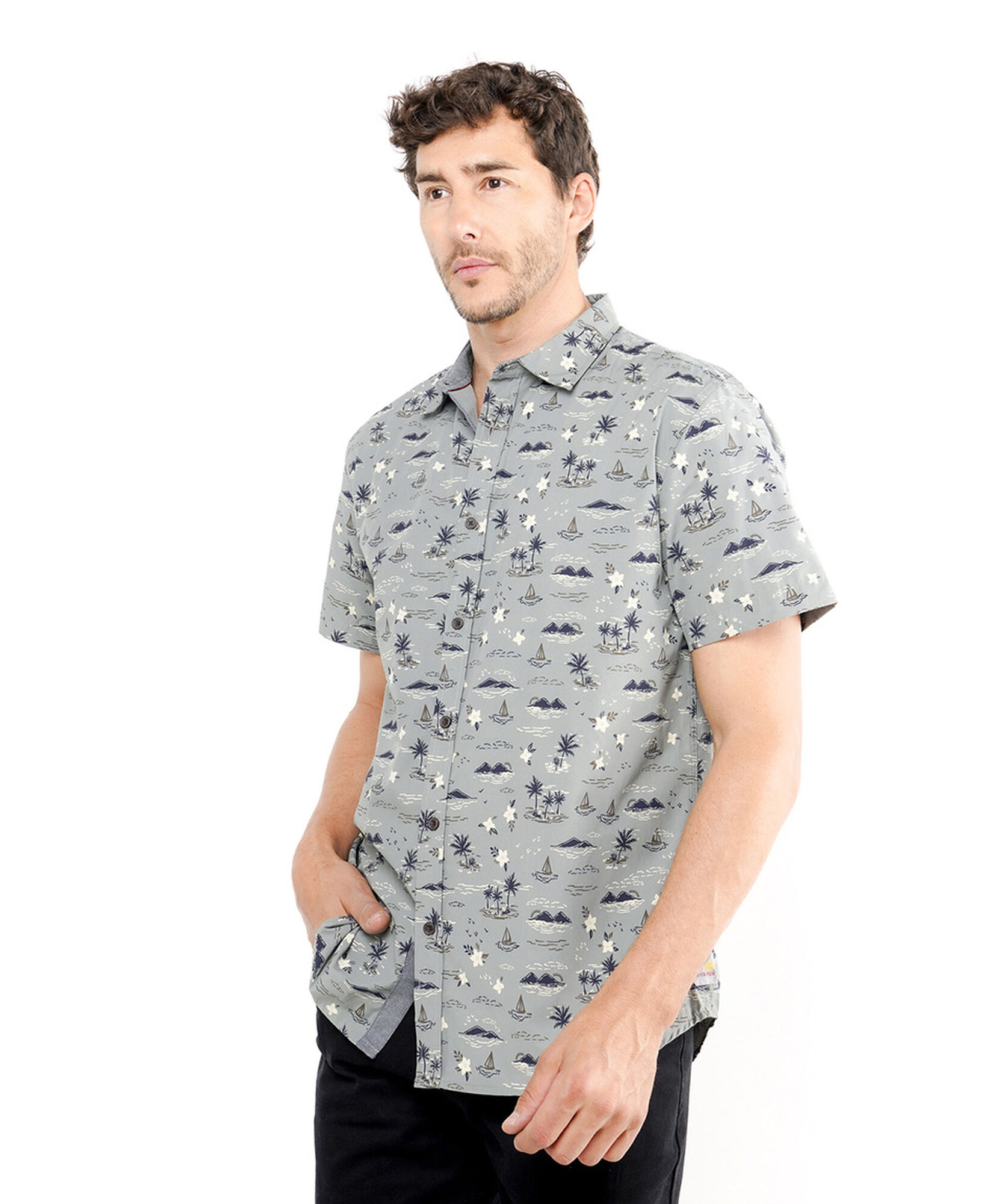 Camisa hombre estampado islas Camisa hombre estampado islas