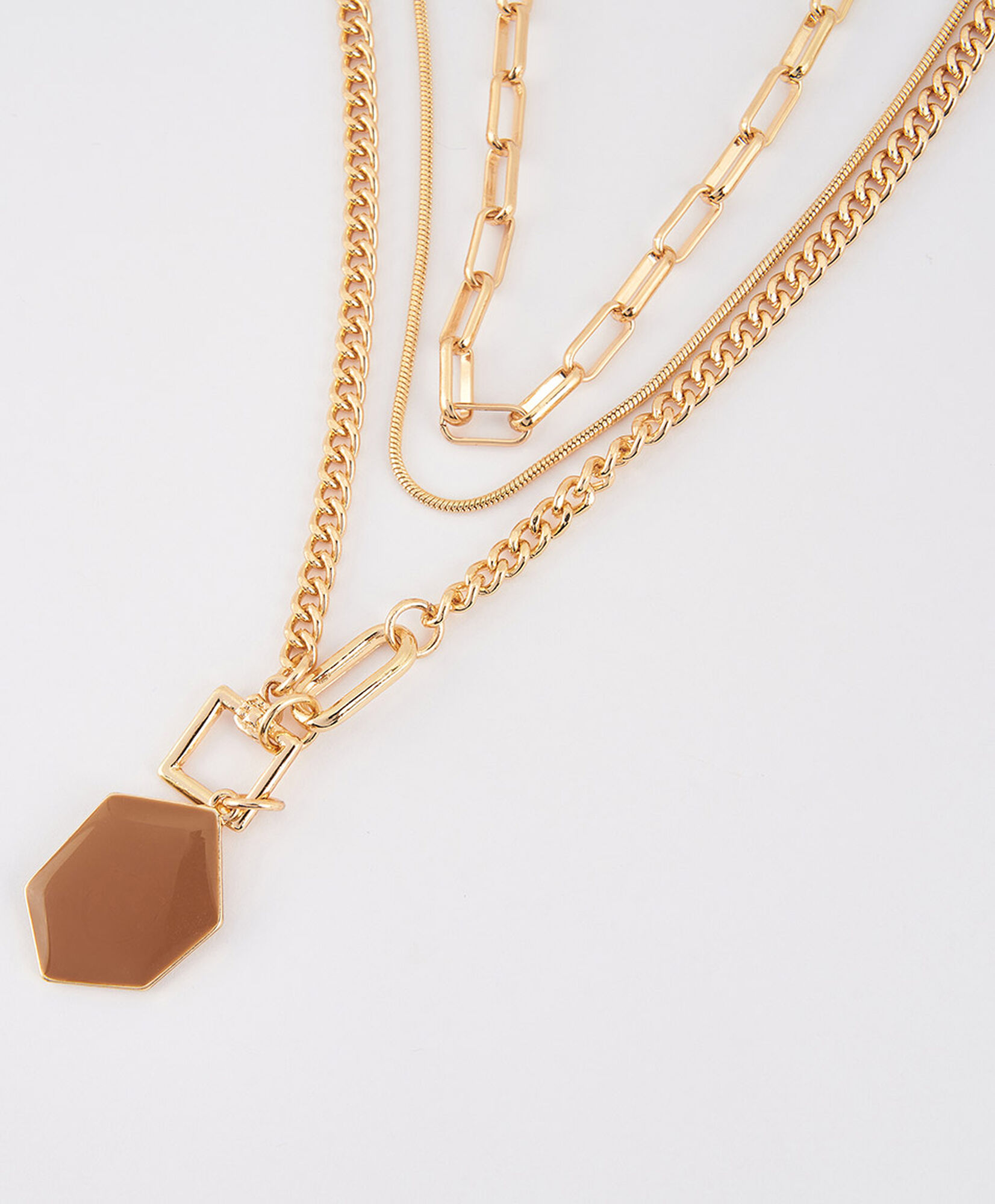 Set collar + aros mujer piedra café Set collar + aros mujer piedra café