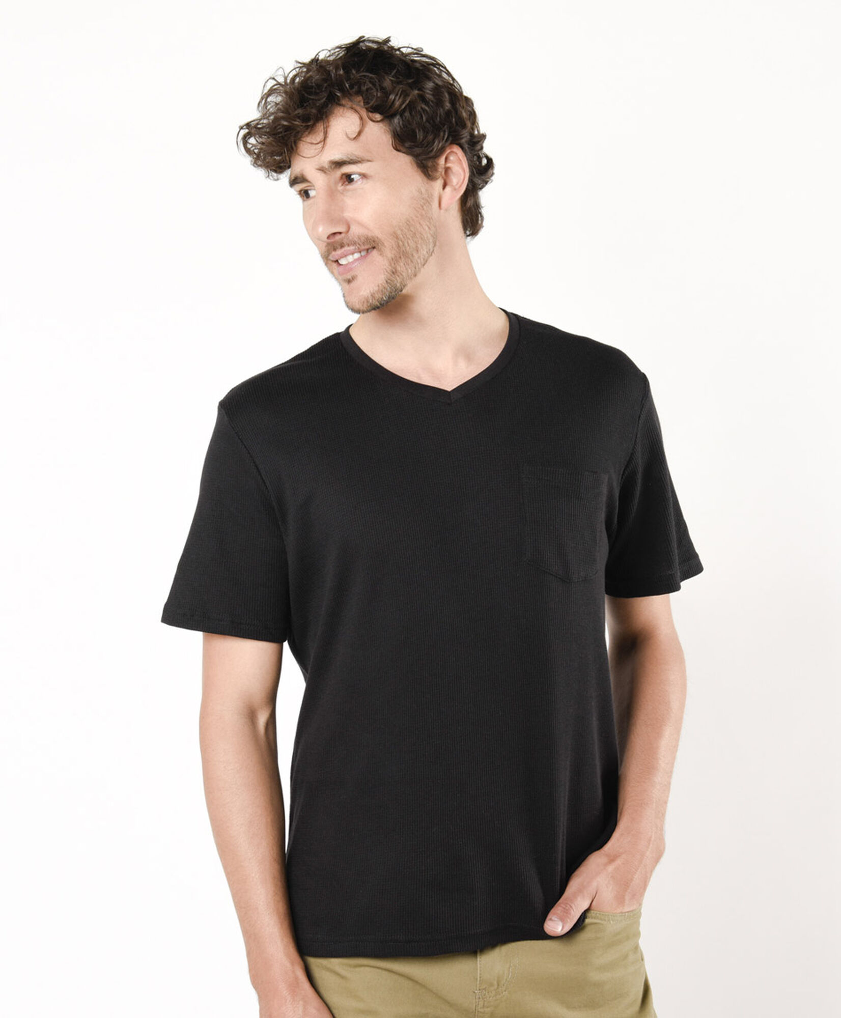 Polera hombre textura bolsillo Polera hombre textura bolsillo
