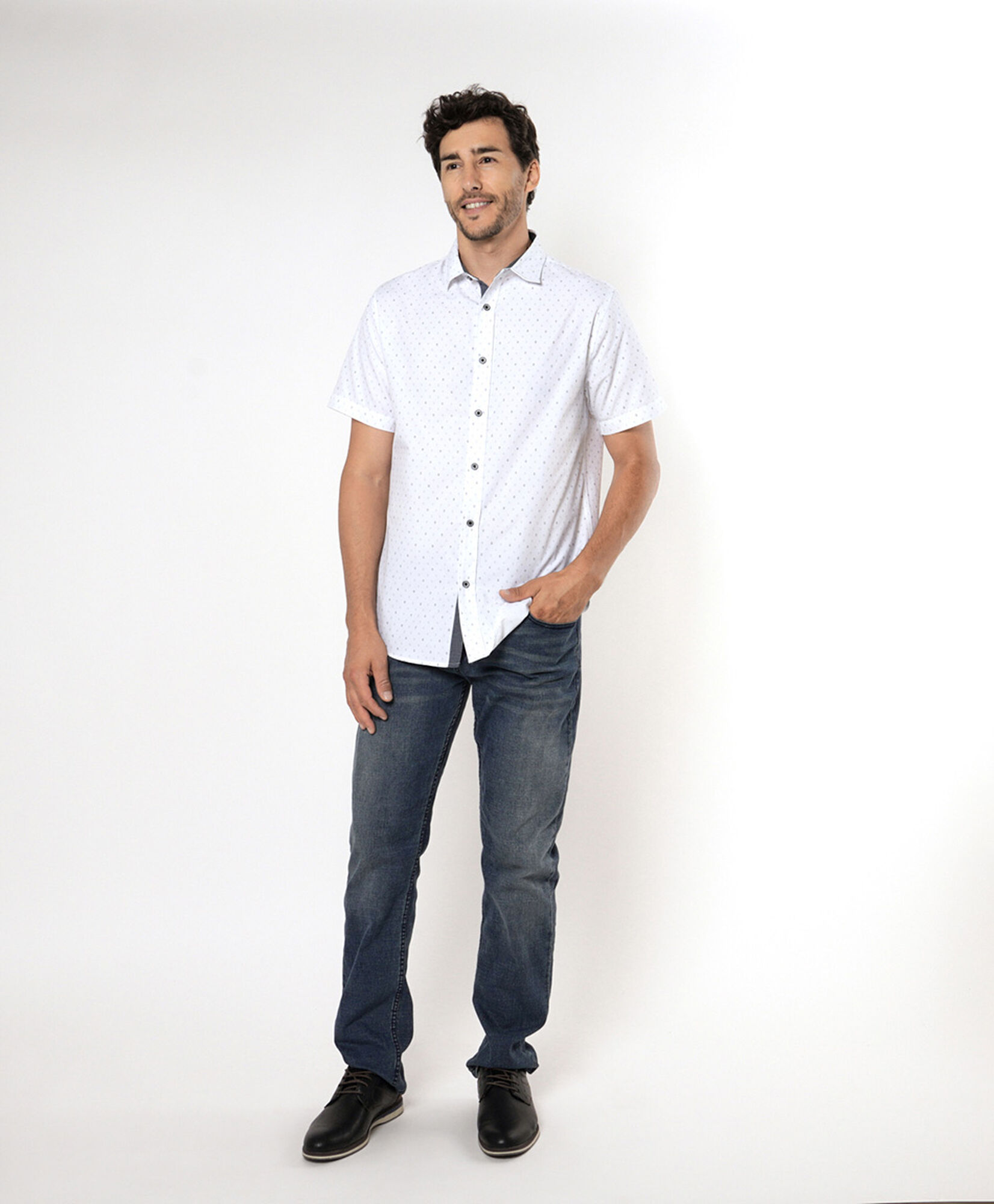Camisa hombre mini print manga corta Camisa hombre mini print manga corta