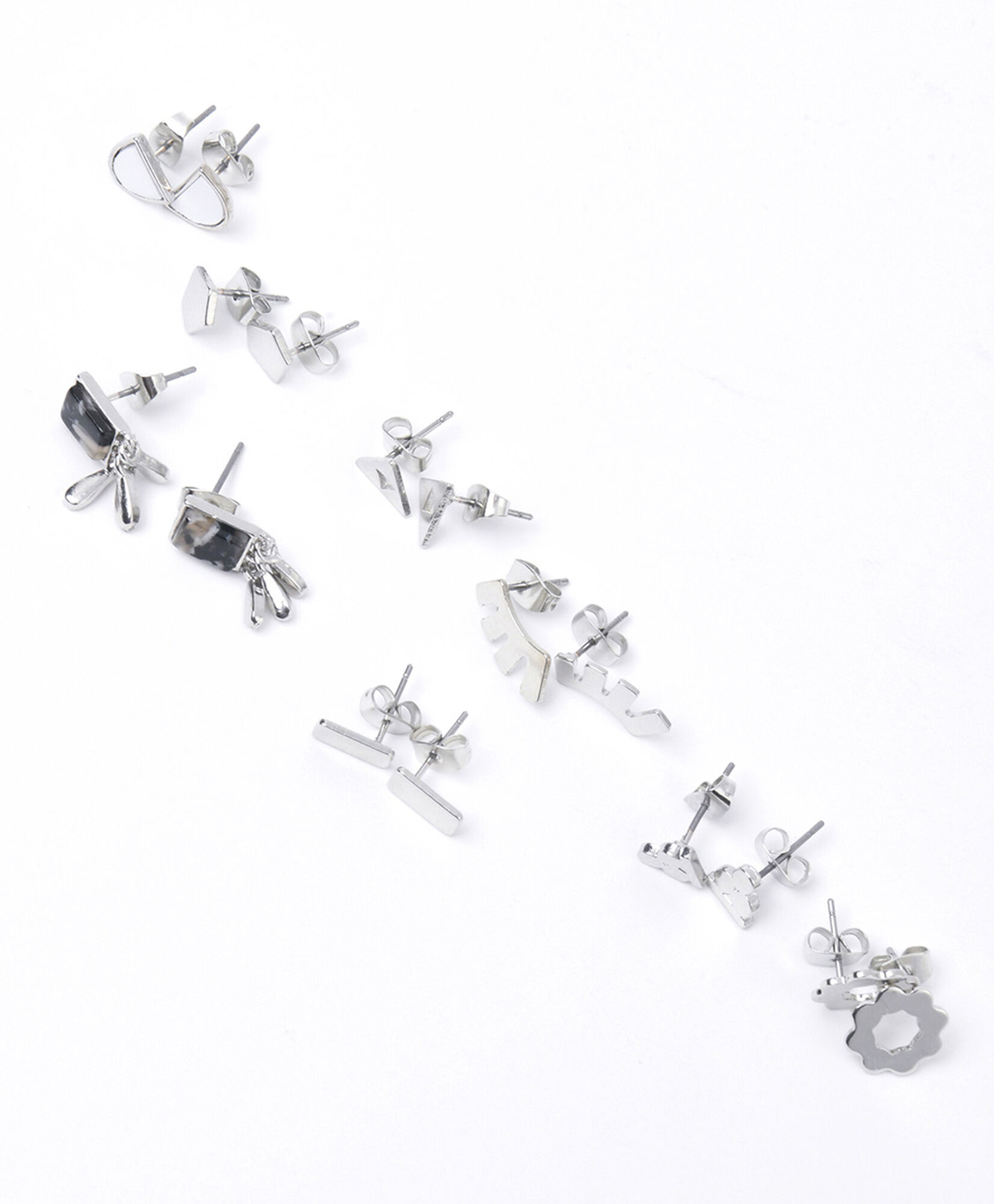 Set 8 aros mujer silver Set 8 aros mujer silver