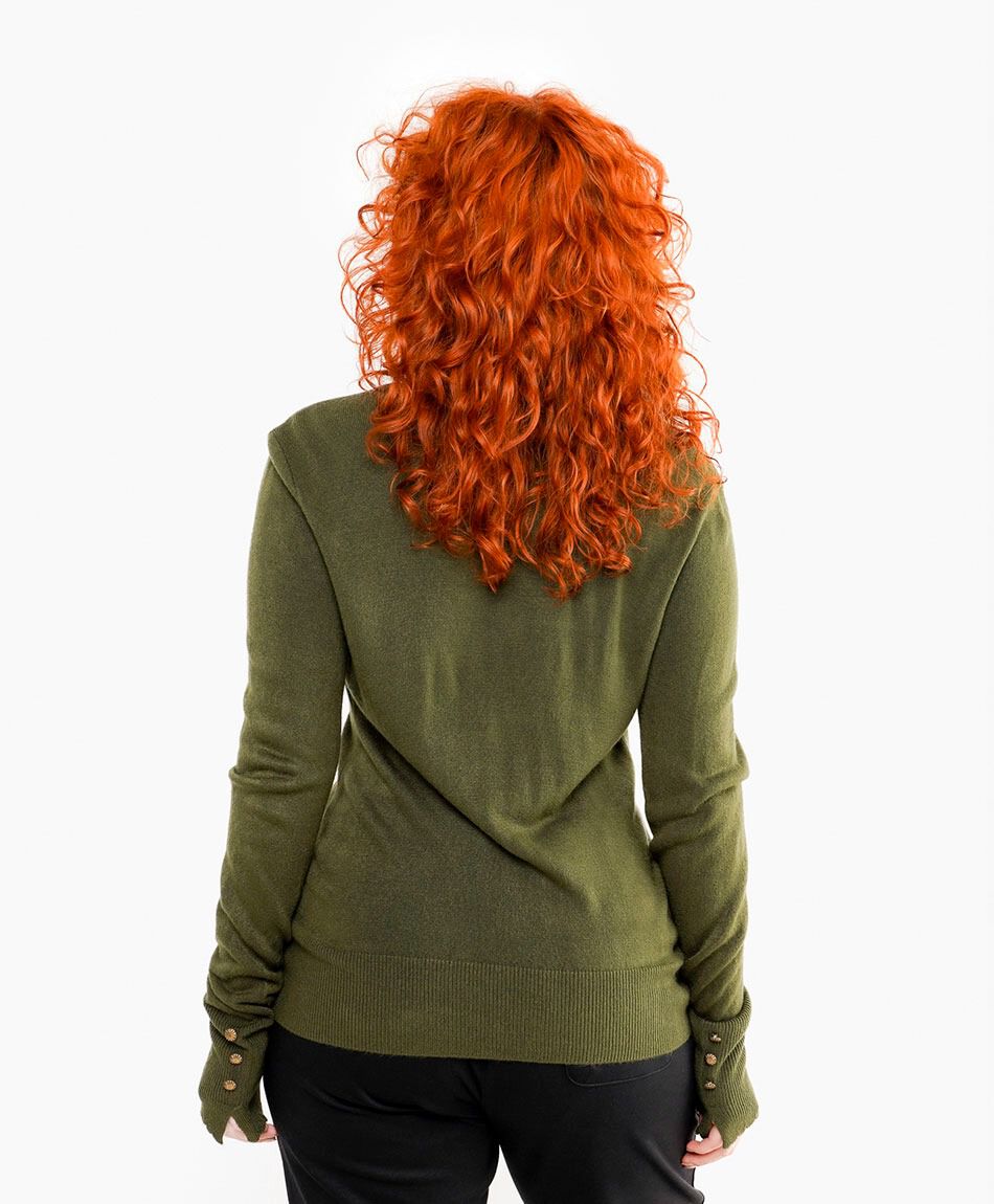 Sweater mujer botones manga