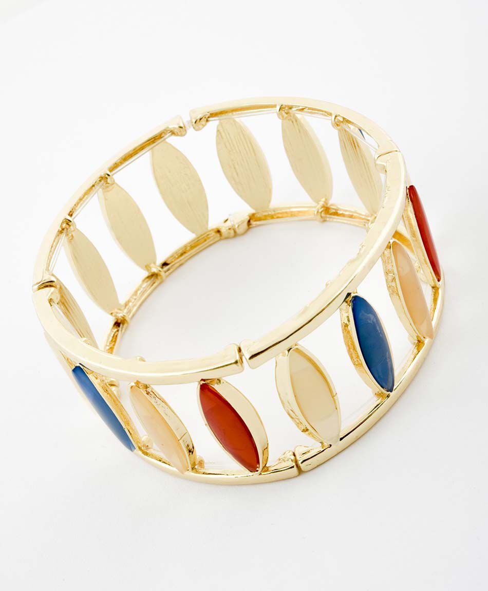 Pulsera mujer ovalos de colores 1 pieza