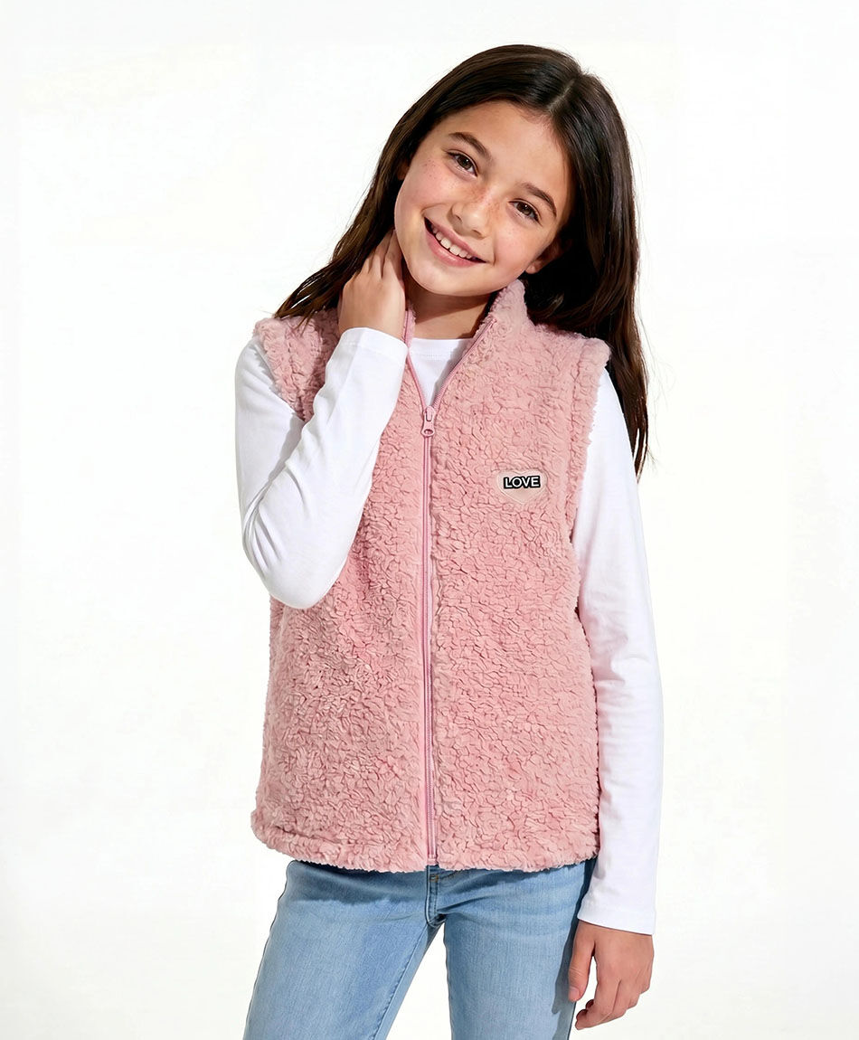 Poler&oacute;n ni&ntilde;a dise&ntilde;o vest pink