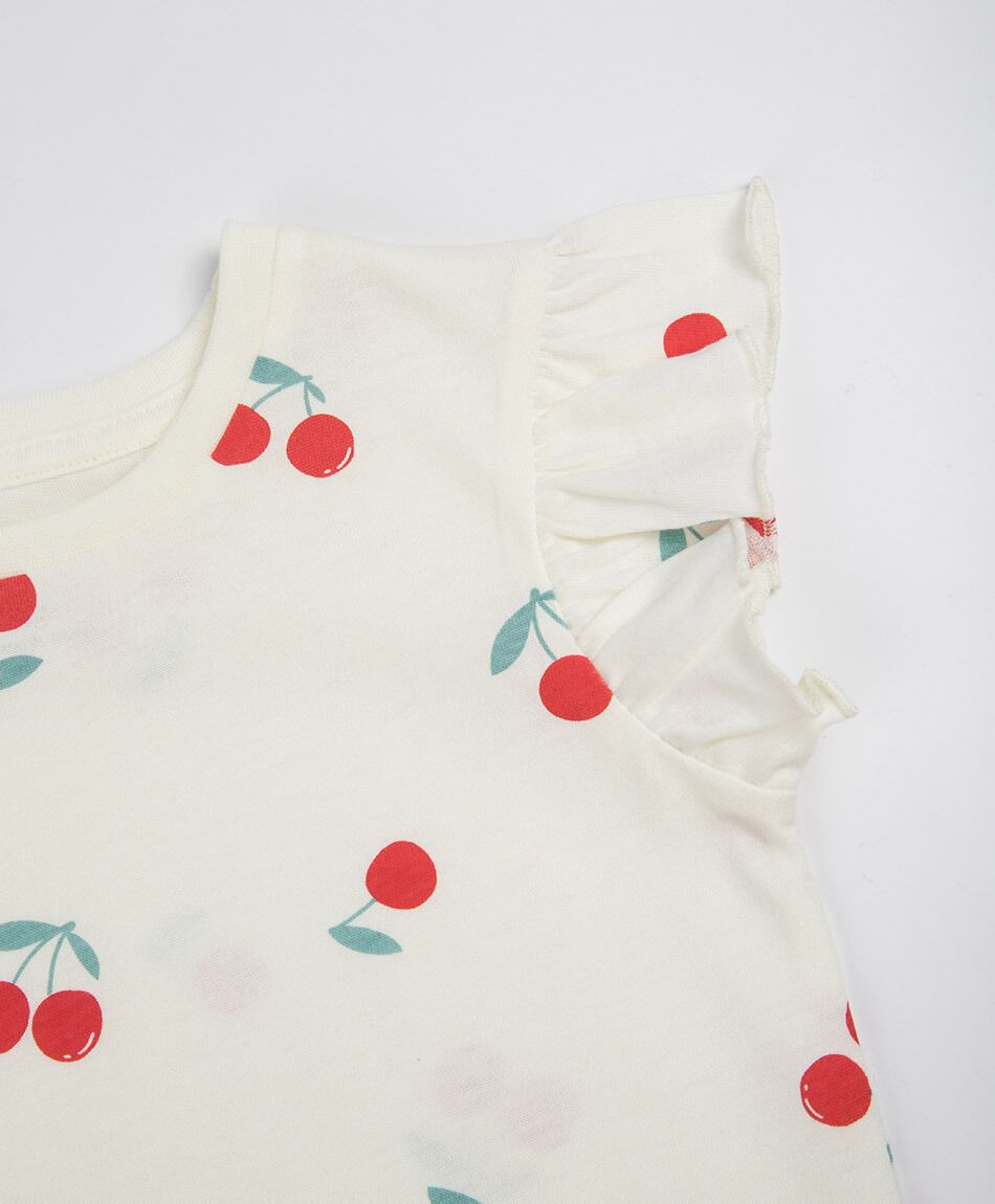 Polera beb&eacute; vuelos cerezas