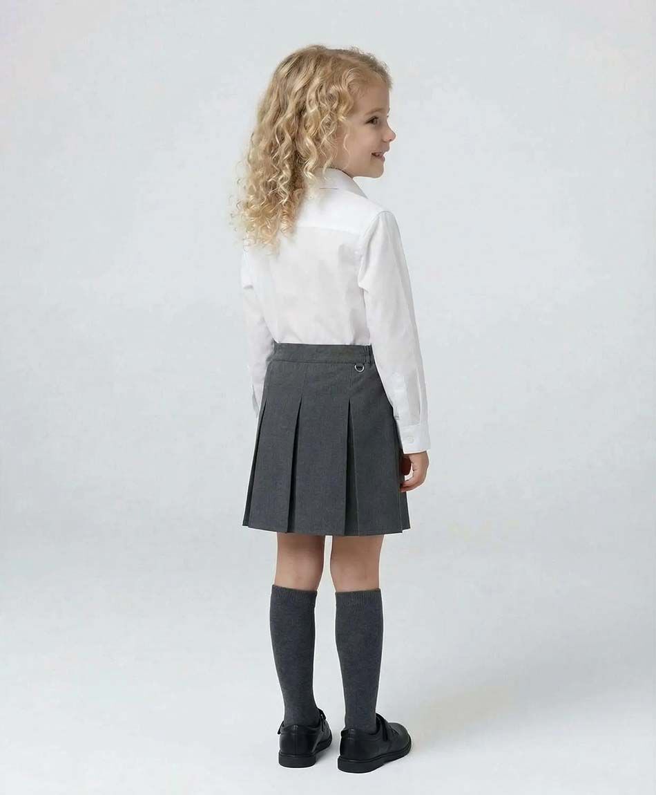 Falda escolar elasticada gris