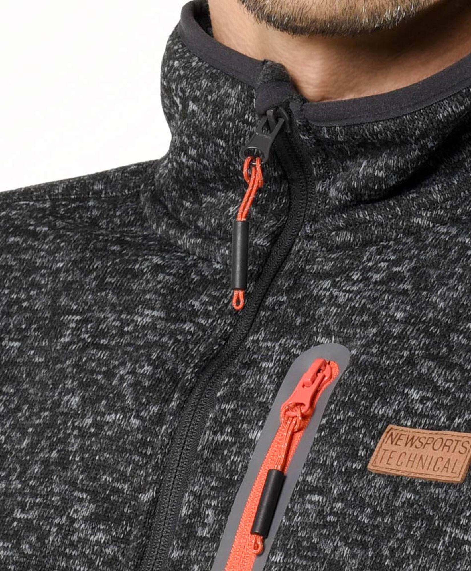 Chaqueta deportiva hombre polar jaspeada Chaqueta deportiva hombre polar jaspeada