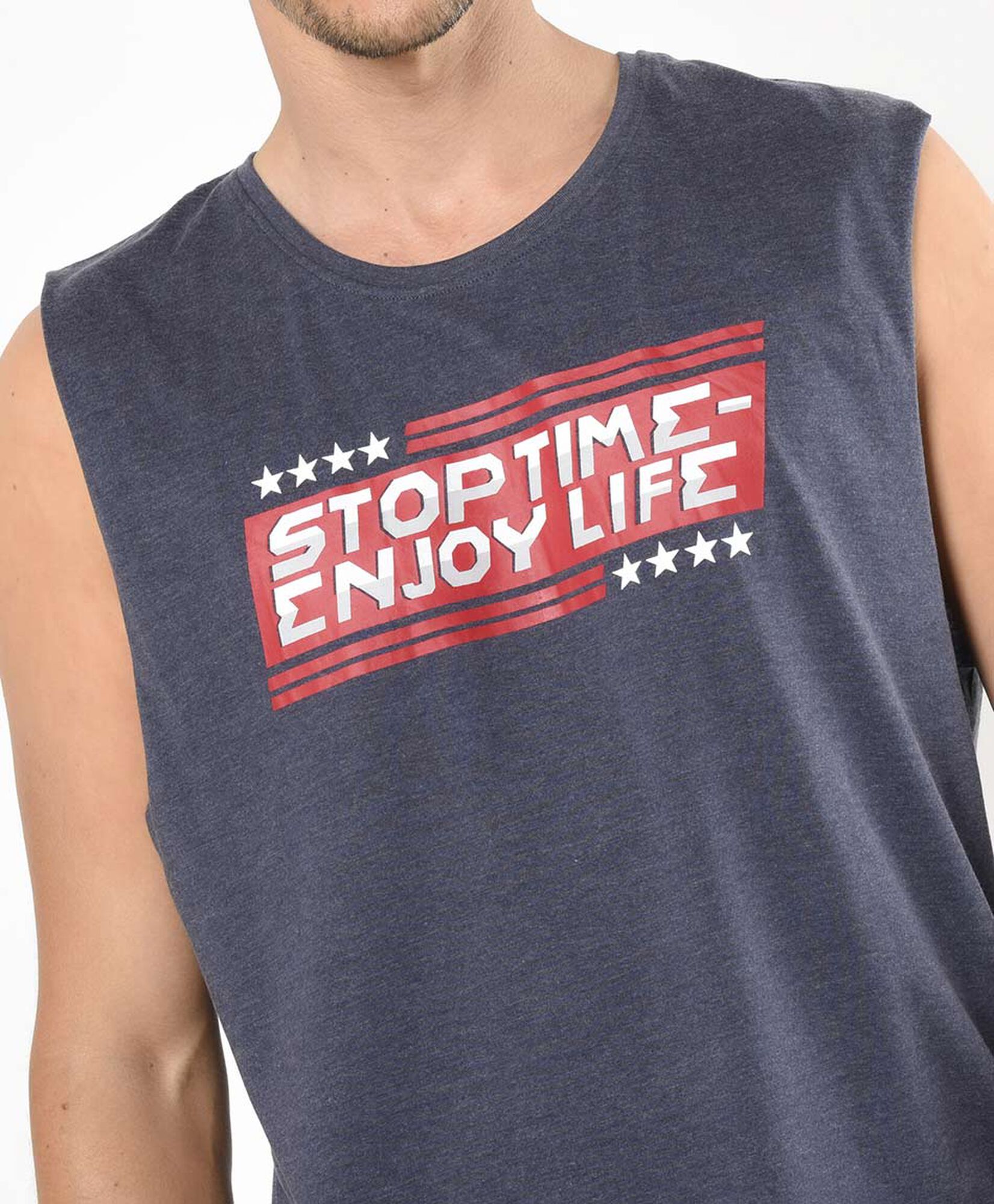 Polera hombre frase sin mangas Polera hombre frase sin mangas