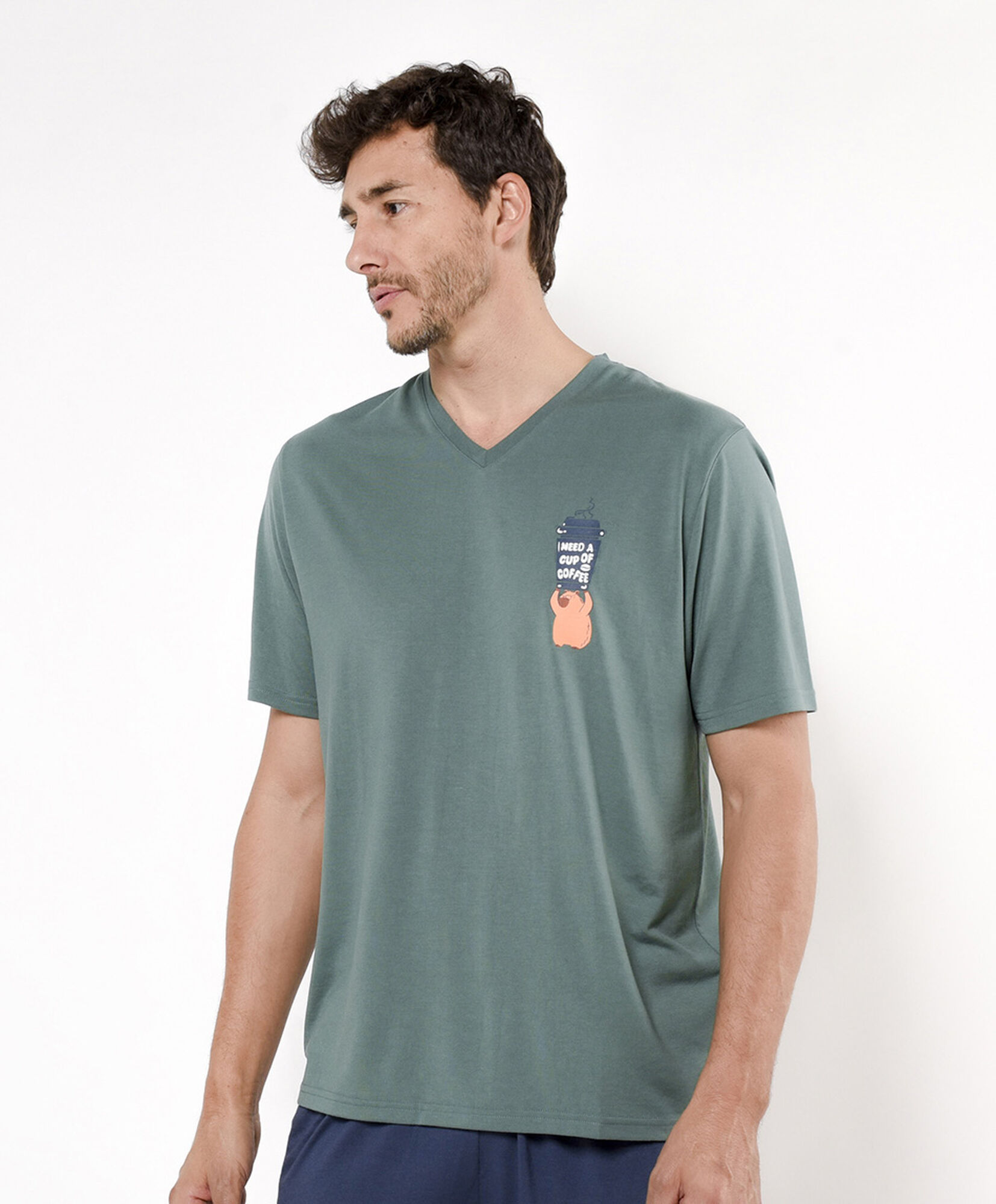 Pijama hombre café capibara Pijama hombre café capibara