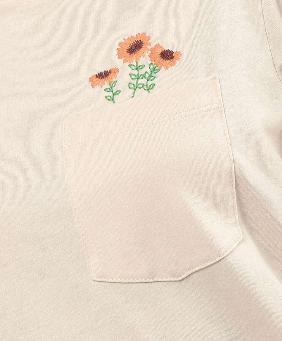 Polera mujer margaritas bordadas