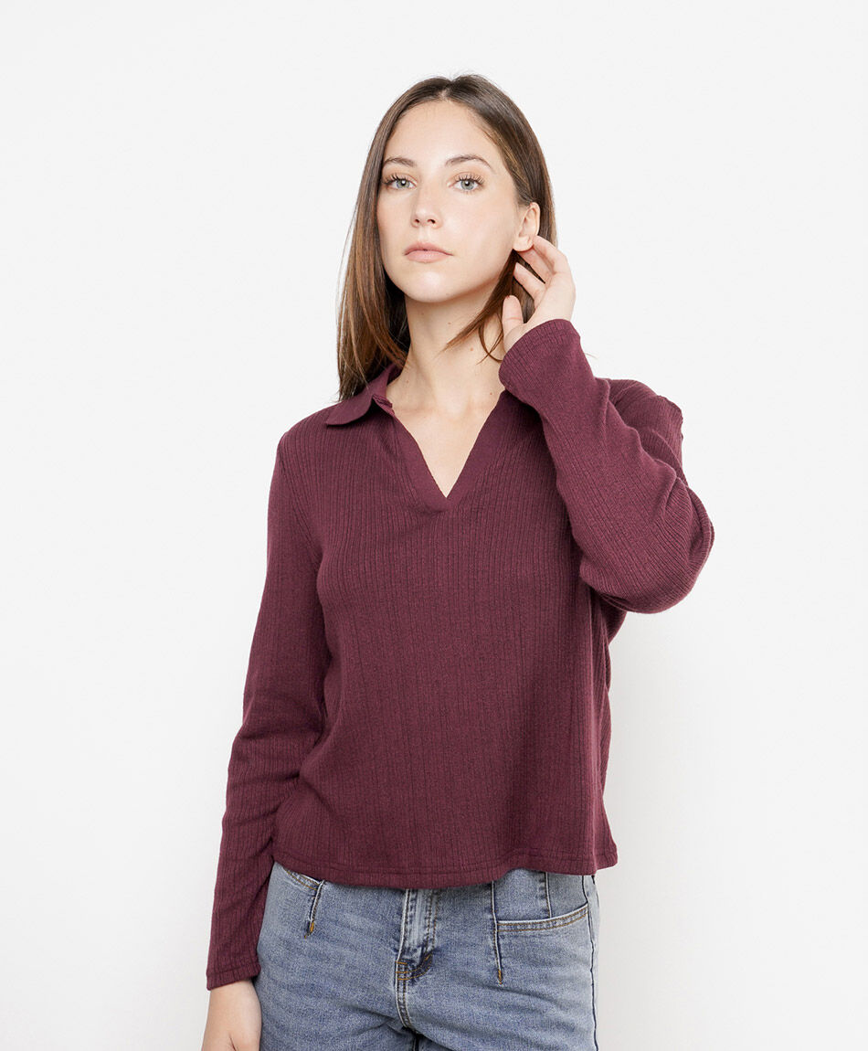 Polera mujer acanalado