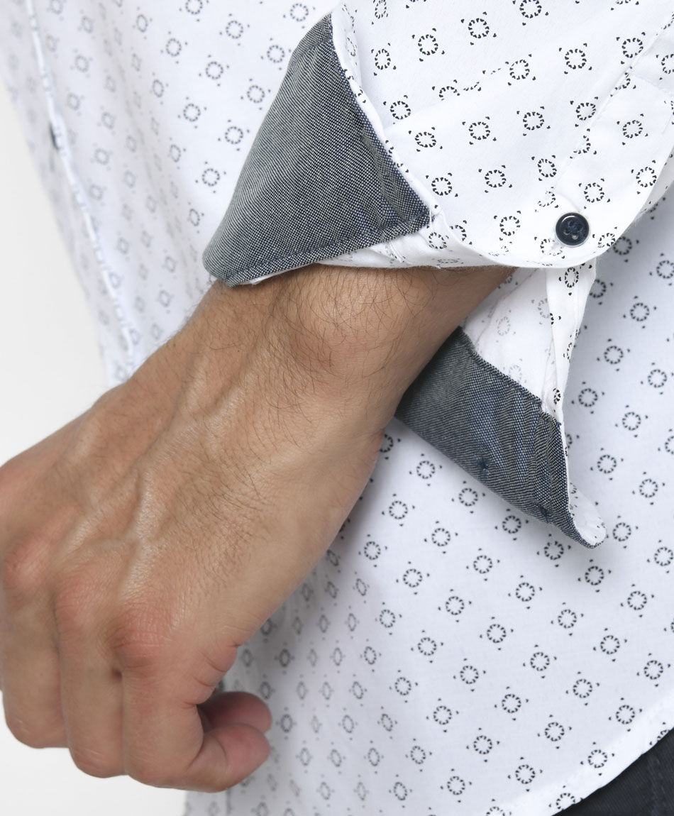 Camisa hombre mini c&iacute;rculos