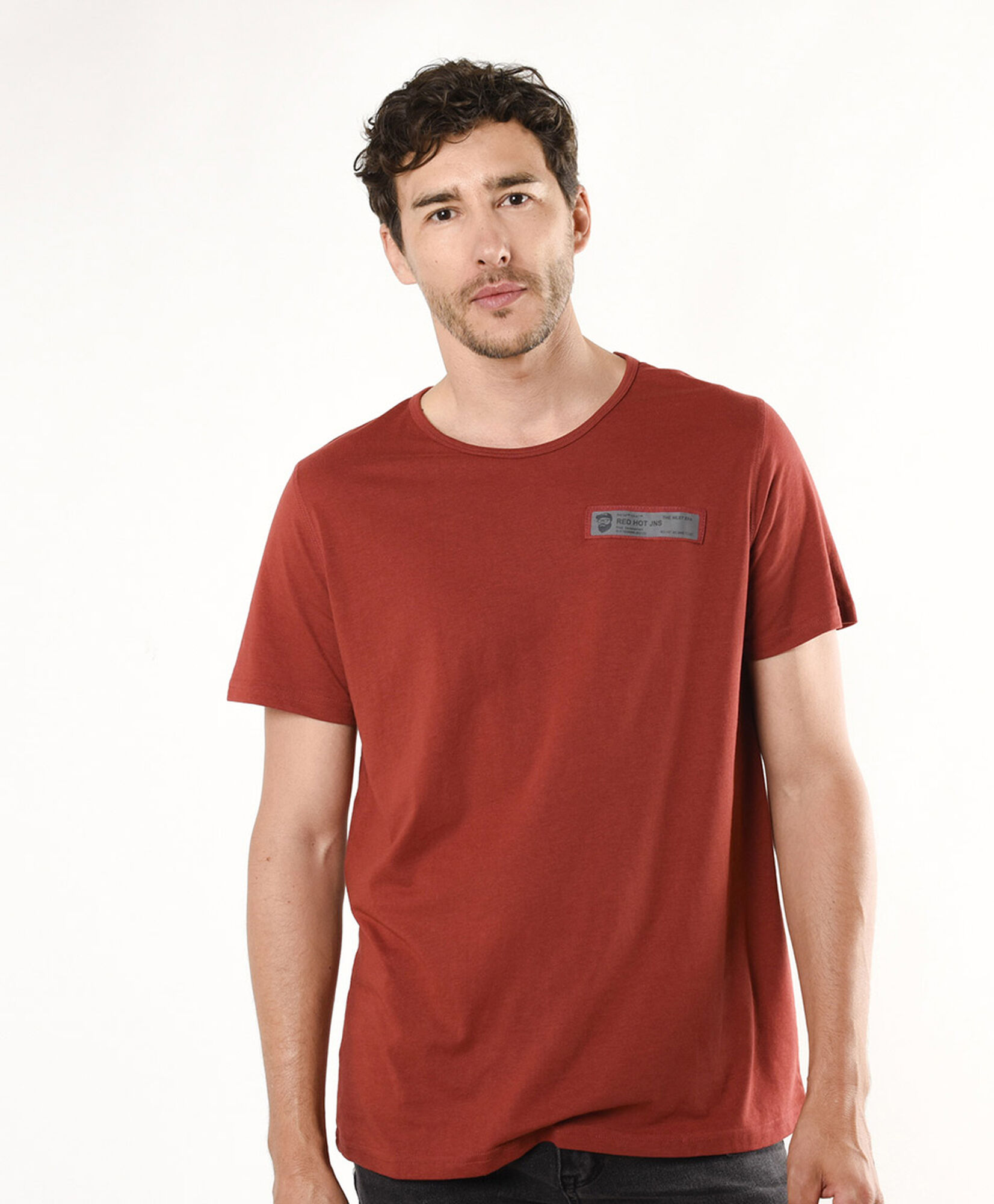 Polera hombre lisa colores parche Polera hombre lisa colores parche