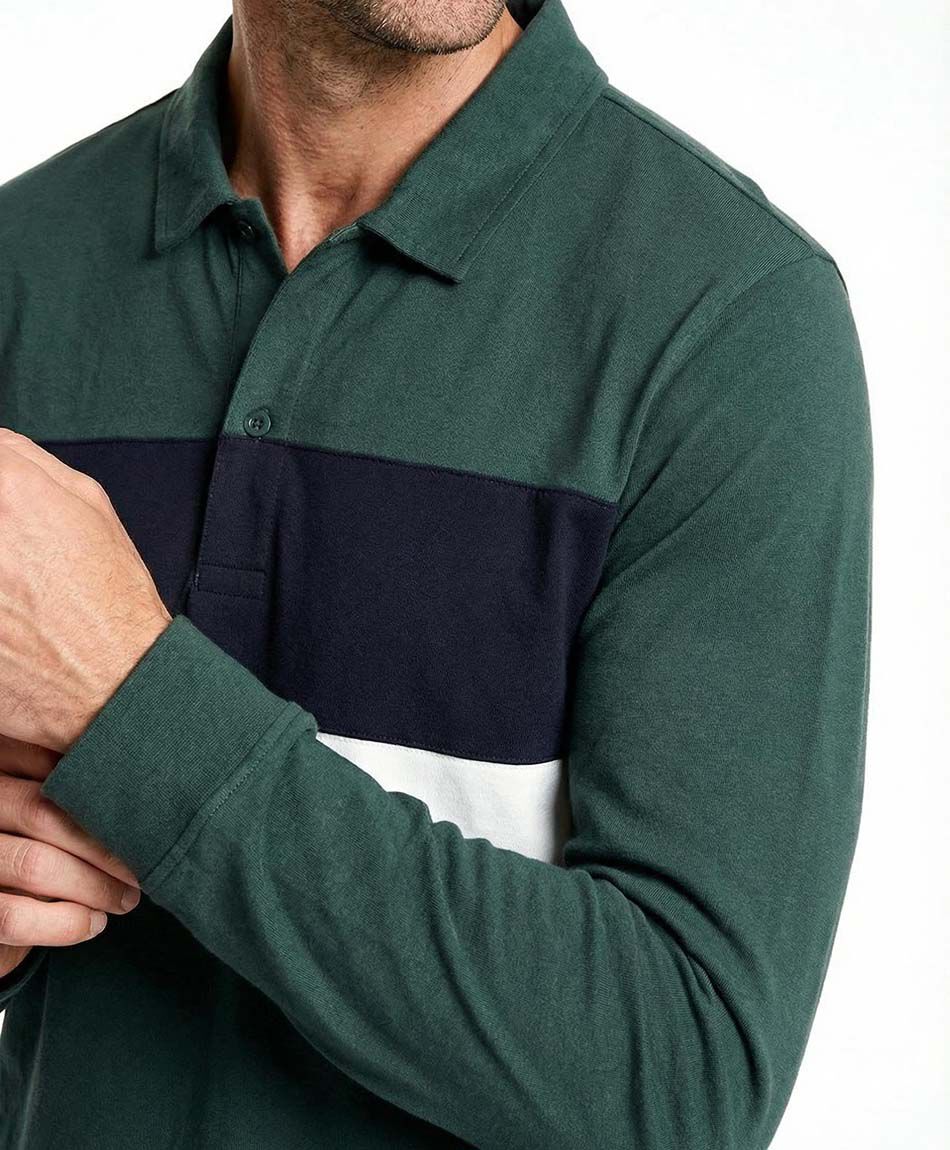 Polera hombre franja bicolor