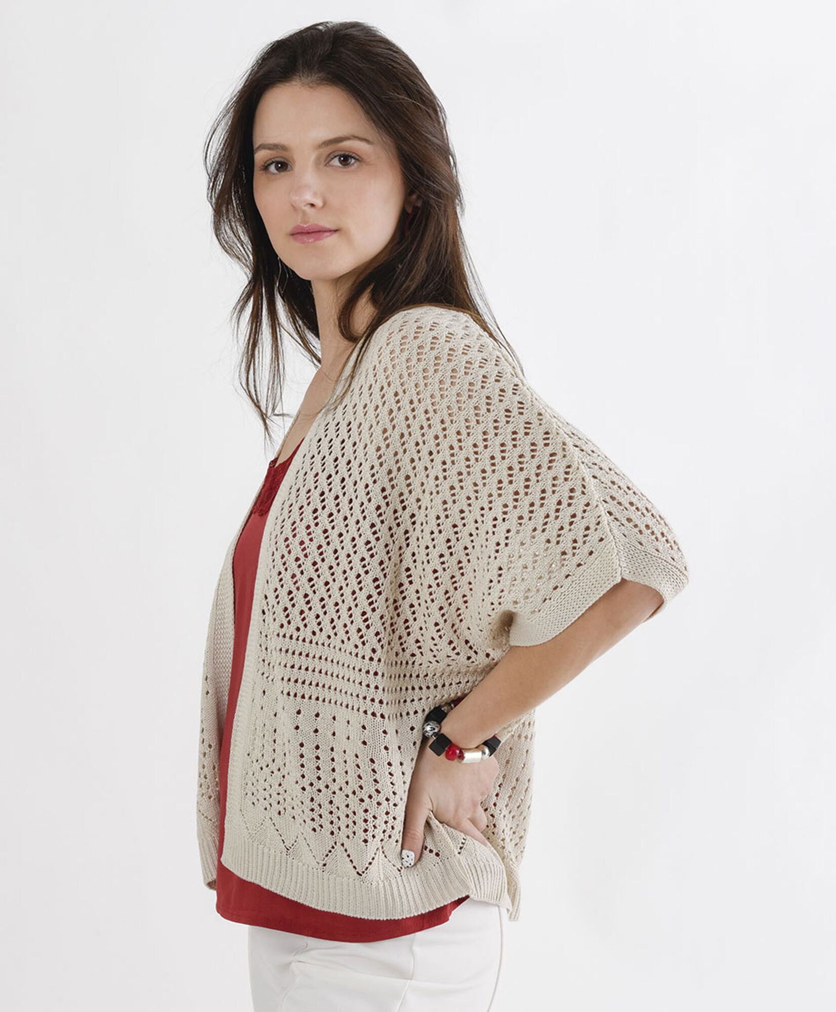 Cardigan mujer calados manga corta Cardigan mujer calados manga corta