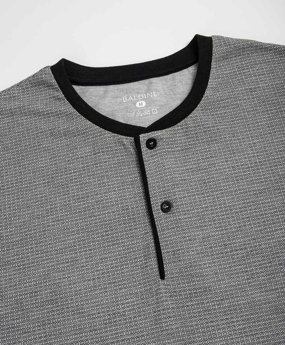 Pijama hombre gris botones