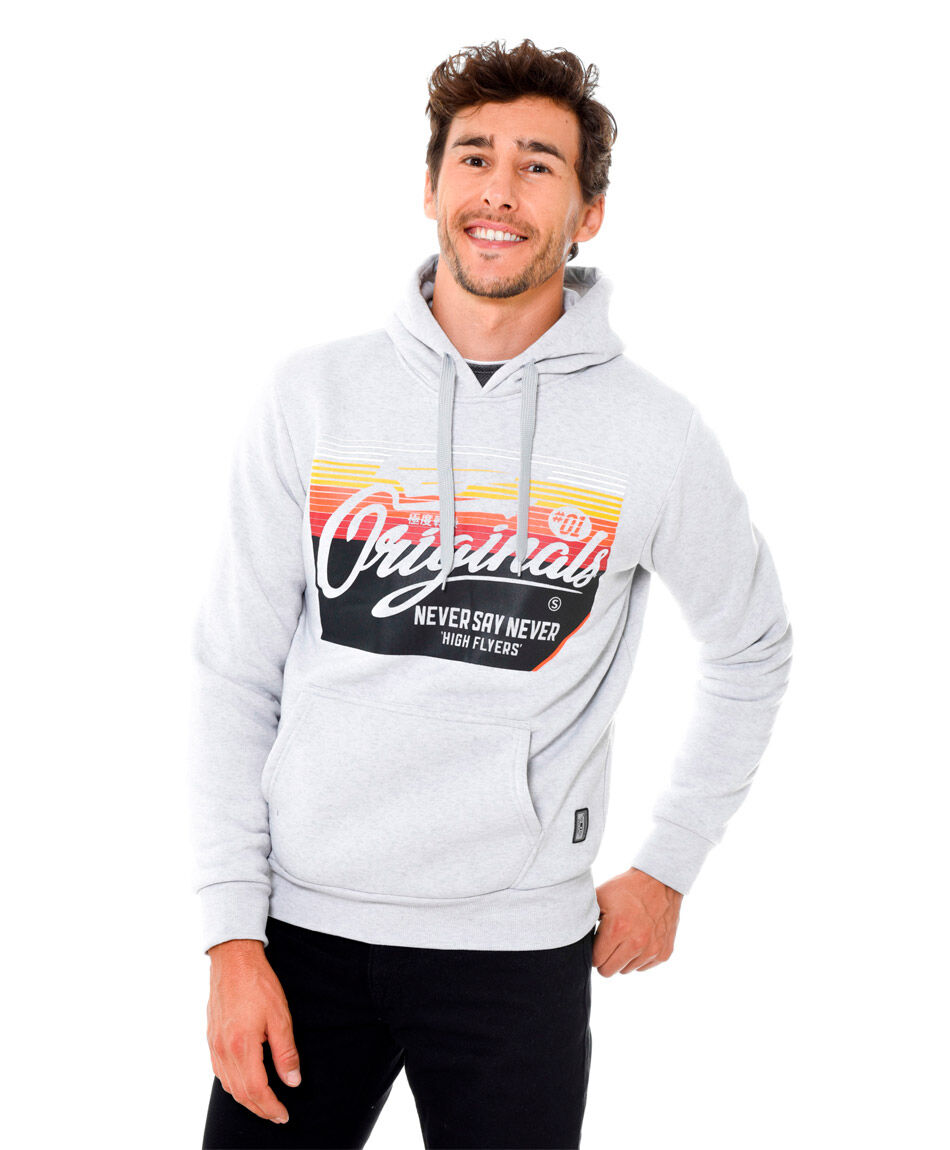 Poleron capucha print