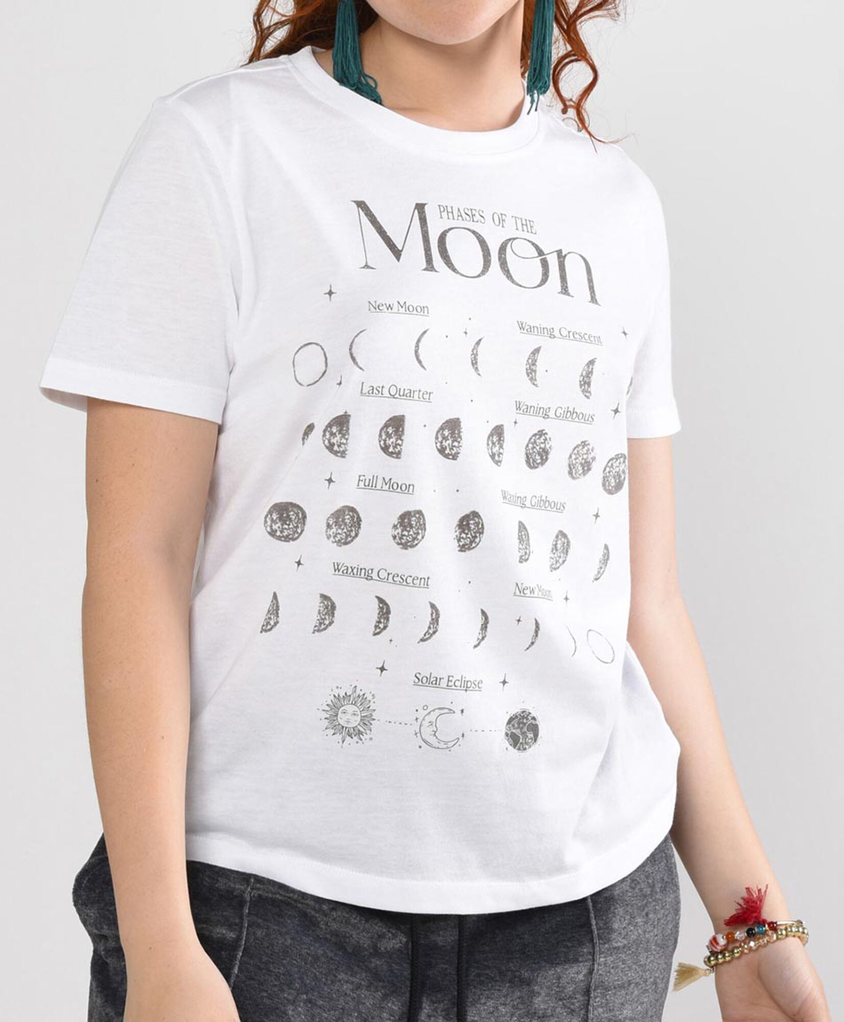 Polera mujer fases de luna manga corta Polera mujer fases de luna manga corta