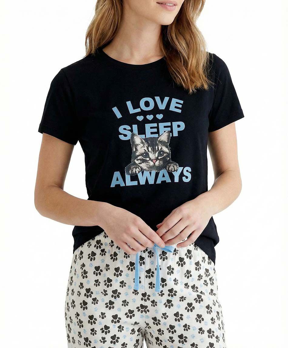 Pijama mujer sue&ntilde;o gatuno