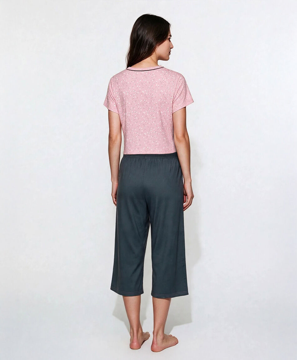 Pijama mujer capri floreado