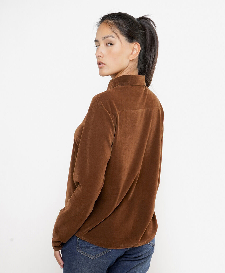 Blusa mujer velvet caf&eacute;