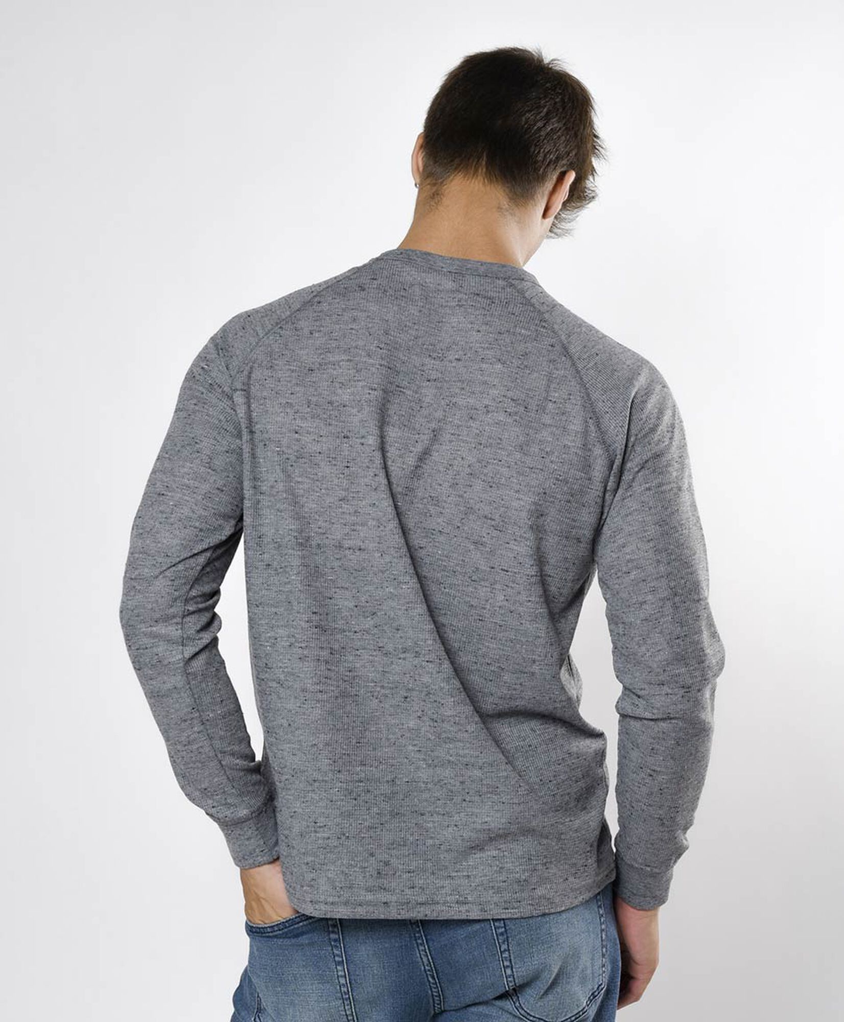 Polera hombre jaspeada texto Polera hombre jaspeada texto