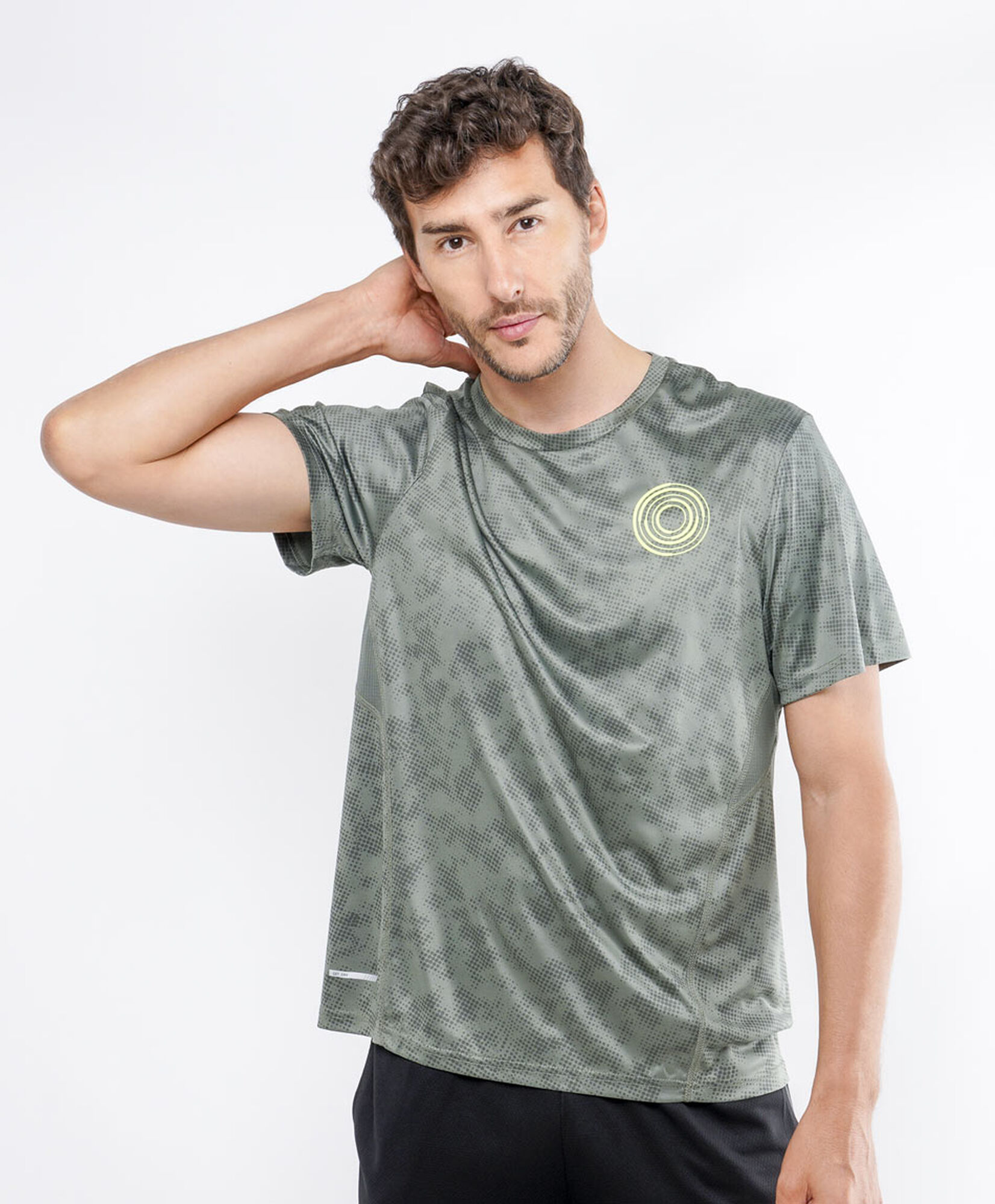 Polera deportiva hombre print verde Polera deportiva hombre print verde