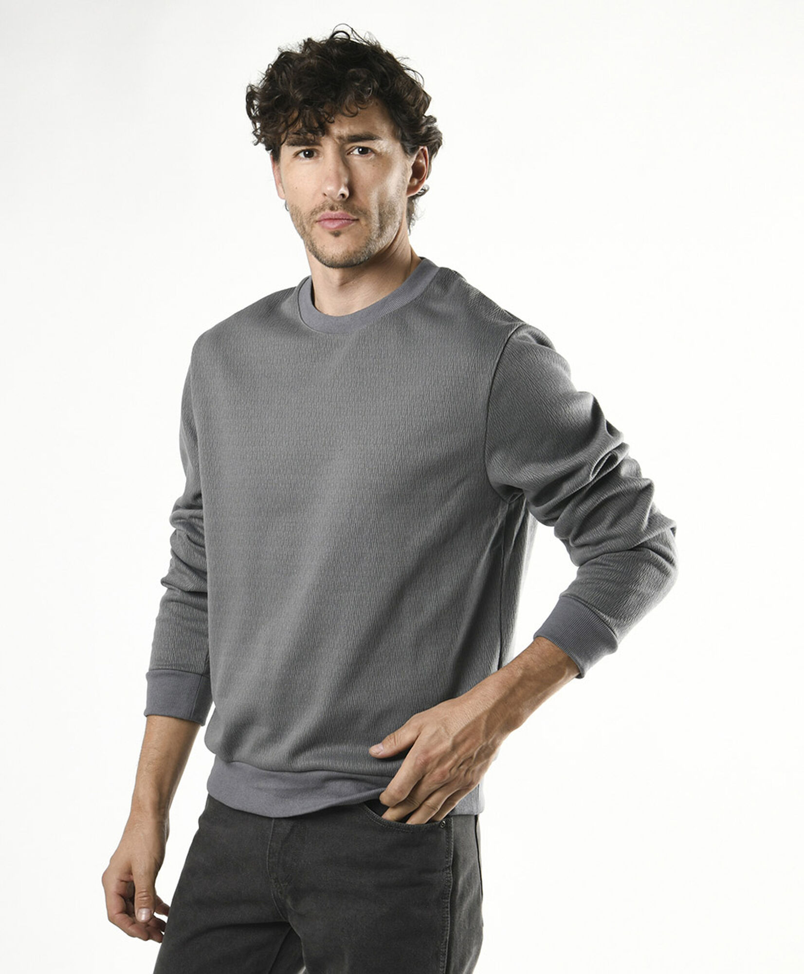 Pullover hombre liso gris Pullover hombre liso gris