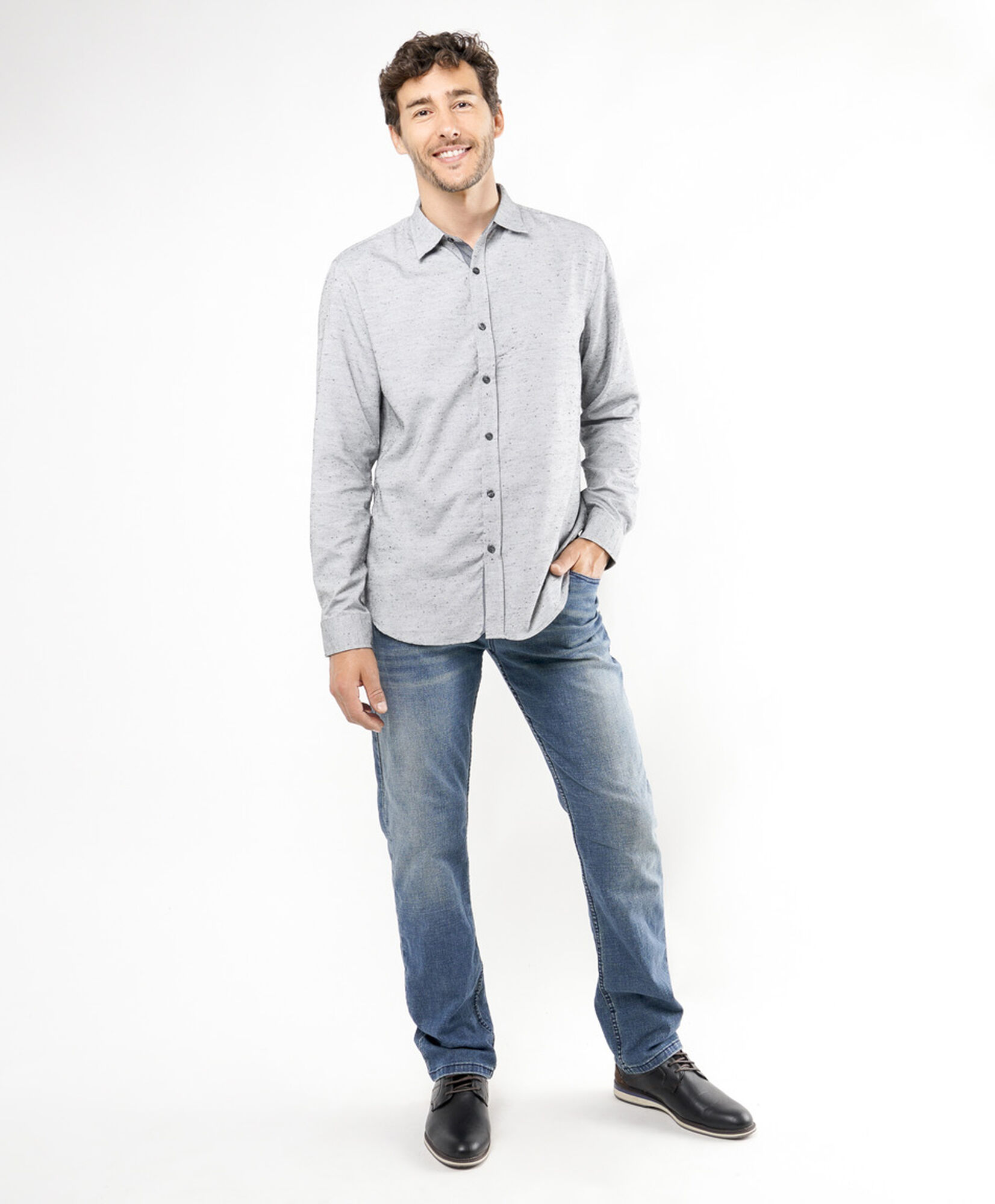Camisa hombre texturizada gris Camisa hombre texturizada gris