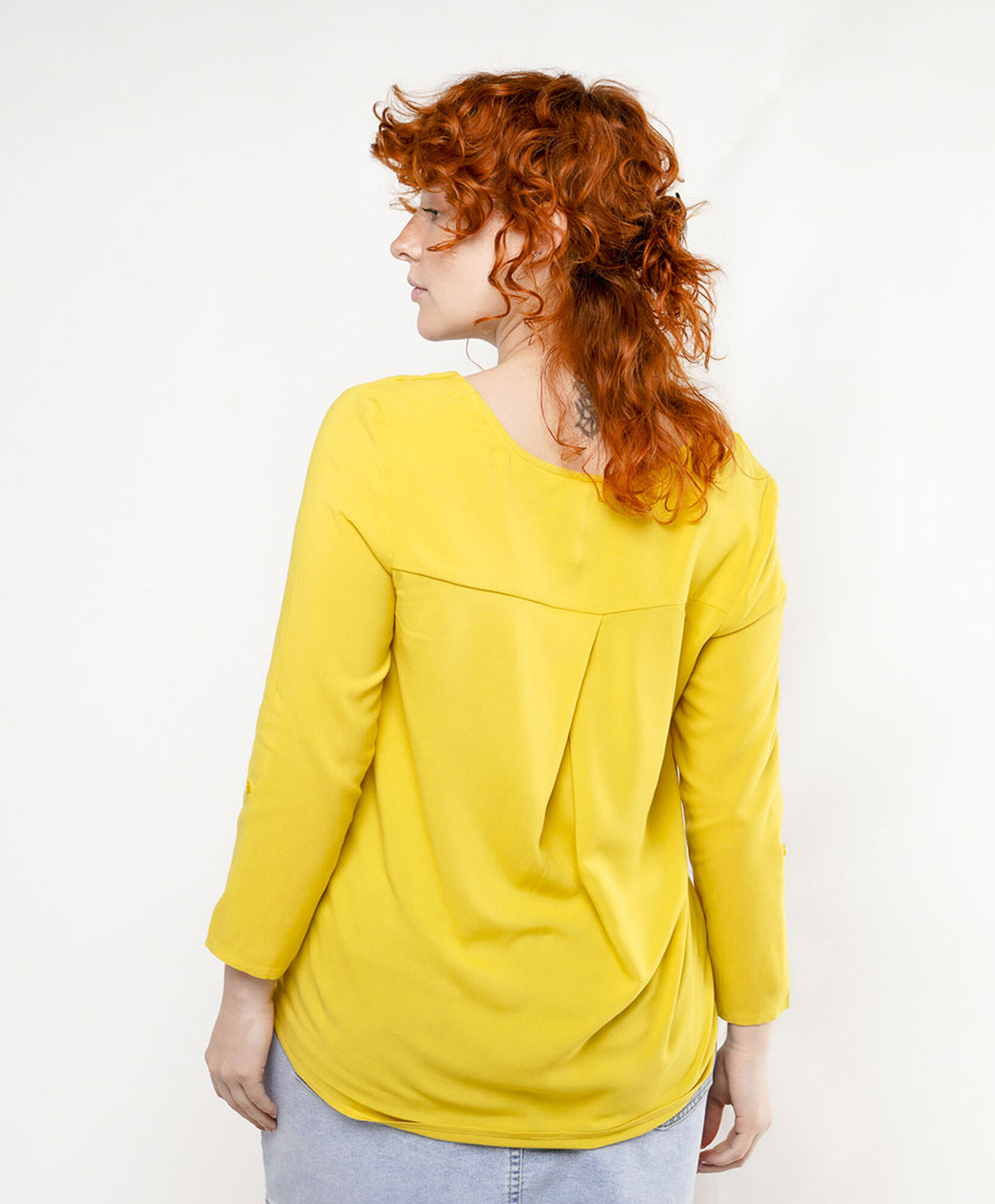 Blusa mujer cuello v color Blusa mujer cuello v color