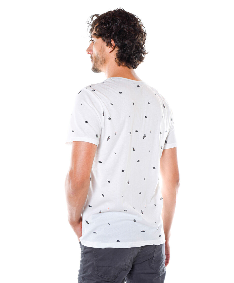 Polera estampada cuello redondo
