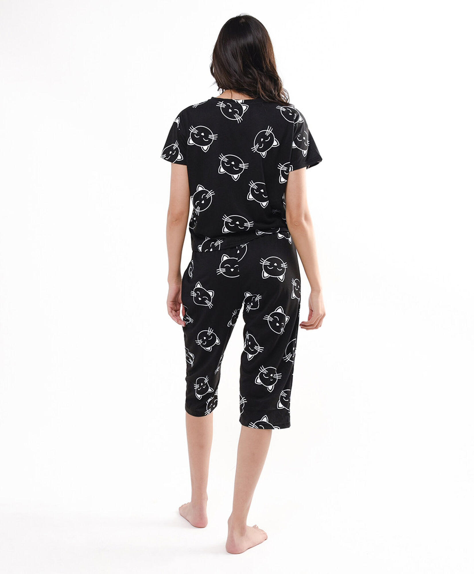 Pijama mujer capri cat face Pijama mujer capri cat face