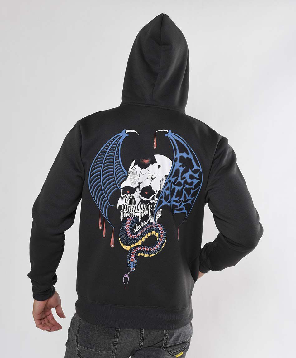 Poler&oacute;n hombre calavera y serpiente