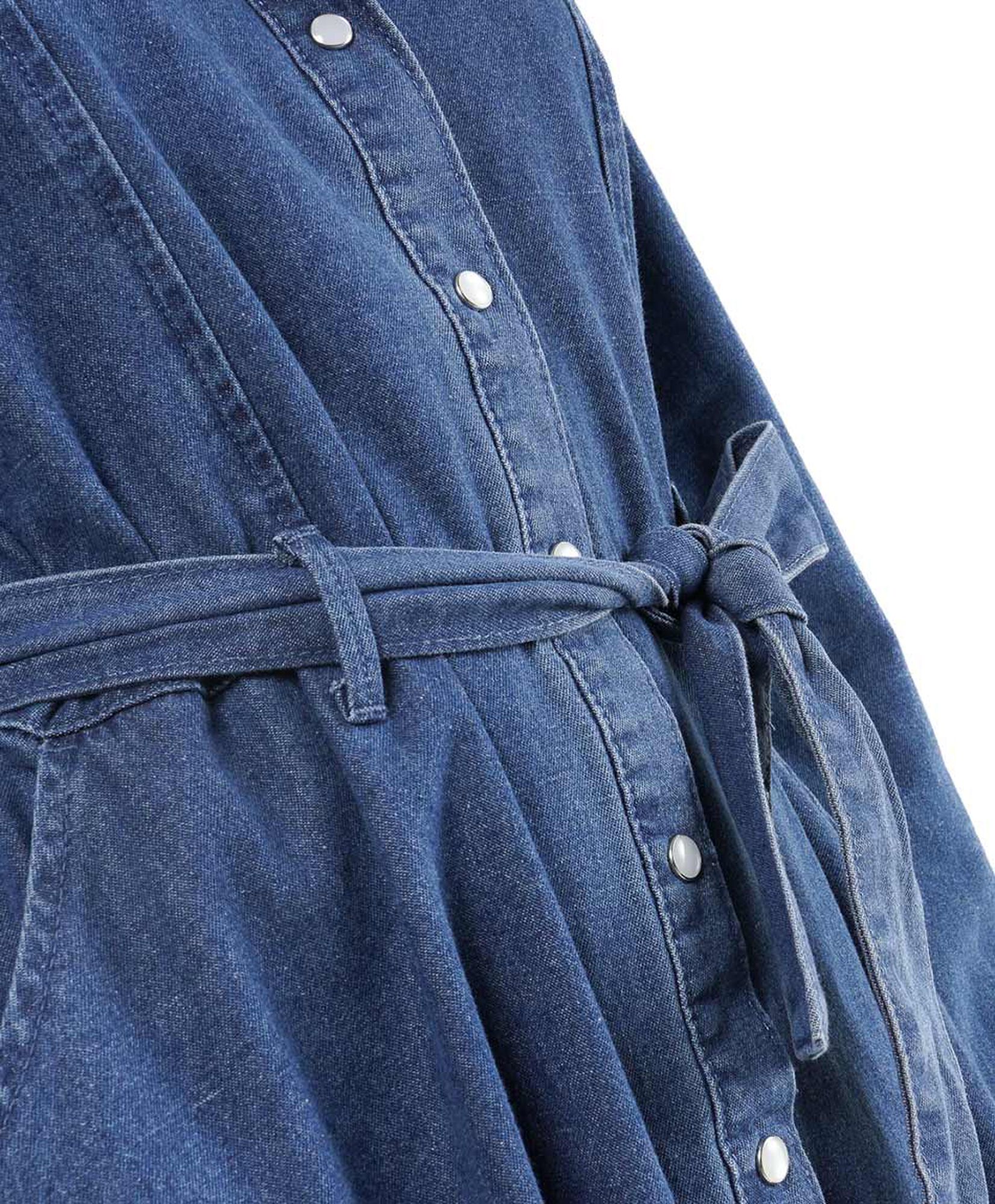 Vestido mujer denim lazo botones Vestido mujer denim lazo botones