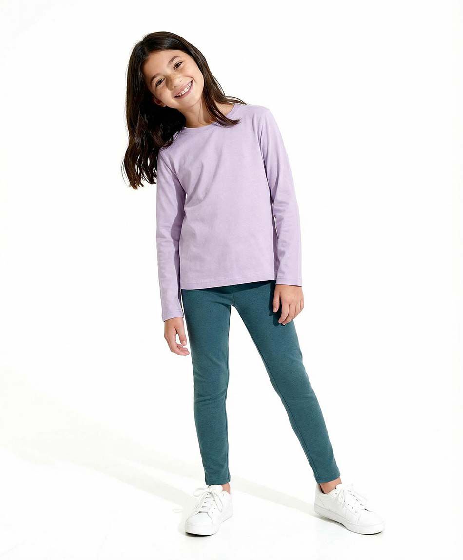 Leggins ni&ntilde;a fur lisa verdes