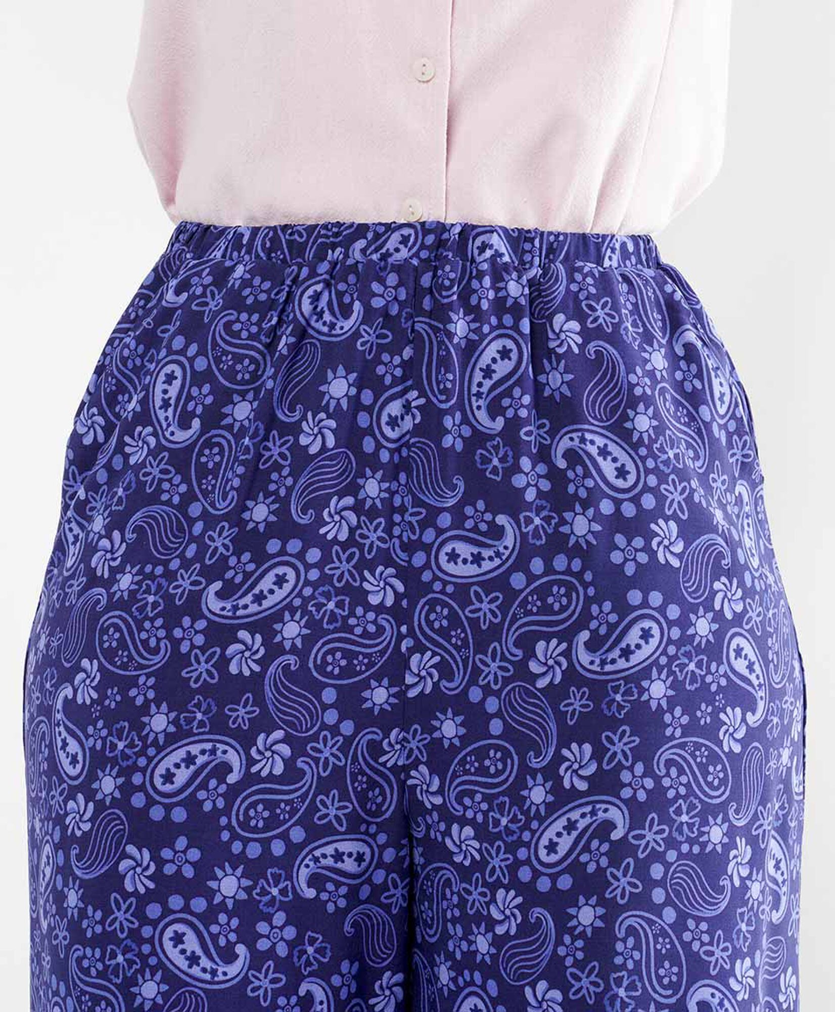 Pantalón mujer print azul wide Pantalón mujer print azul wide