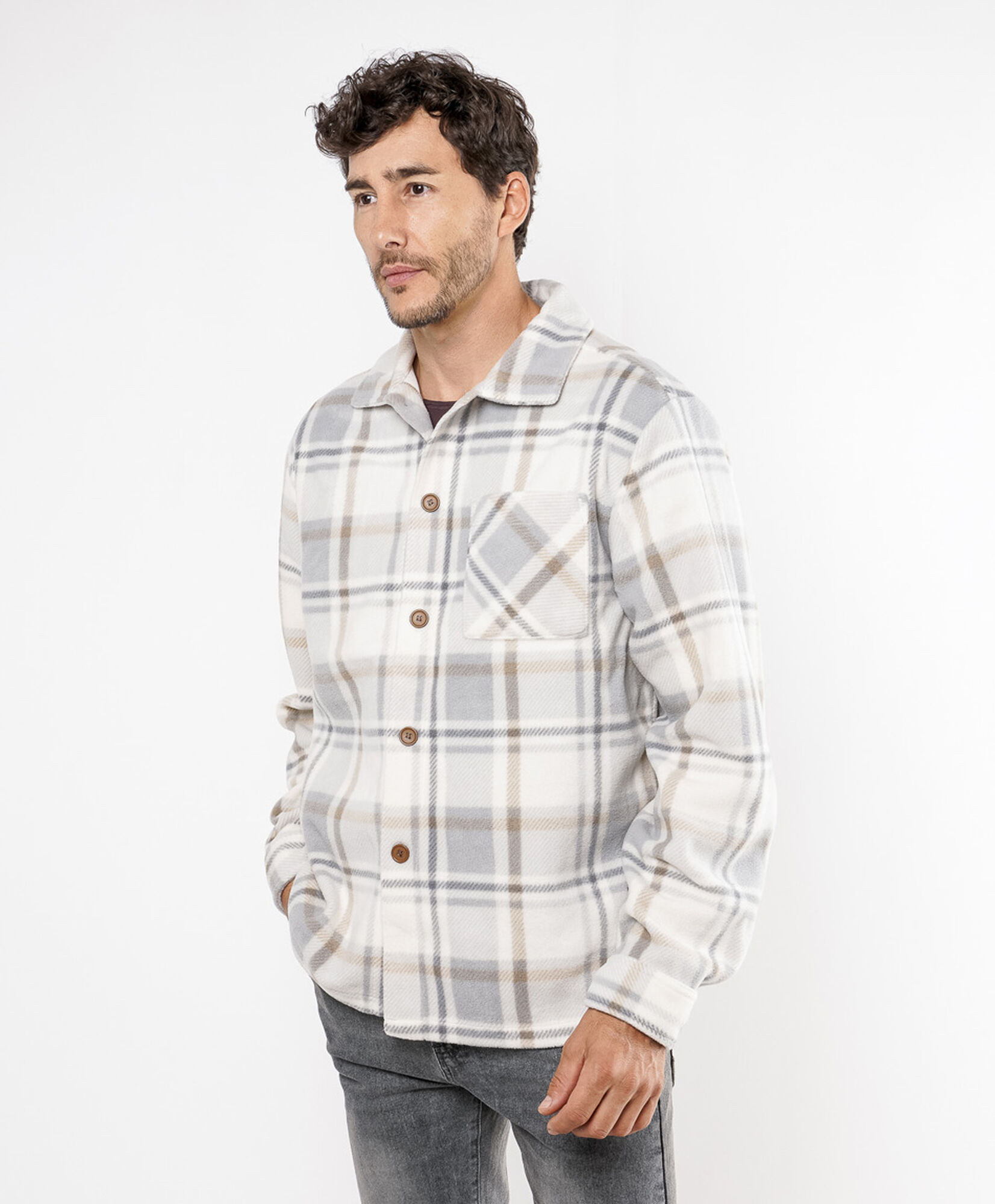 Chaqueta hombre polar escocesa Chaqueta hombre polar escocesa