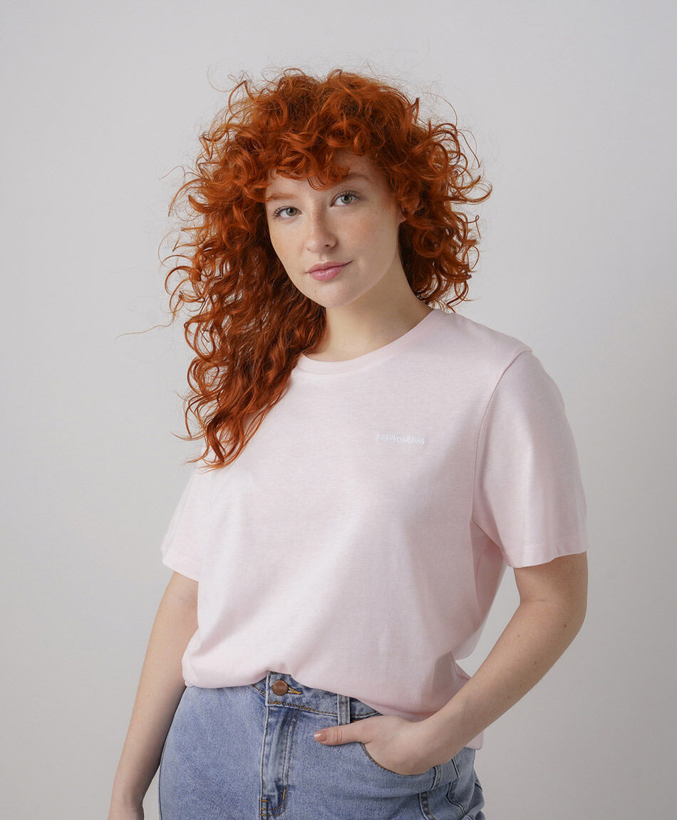 Polera mujer pink broderie