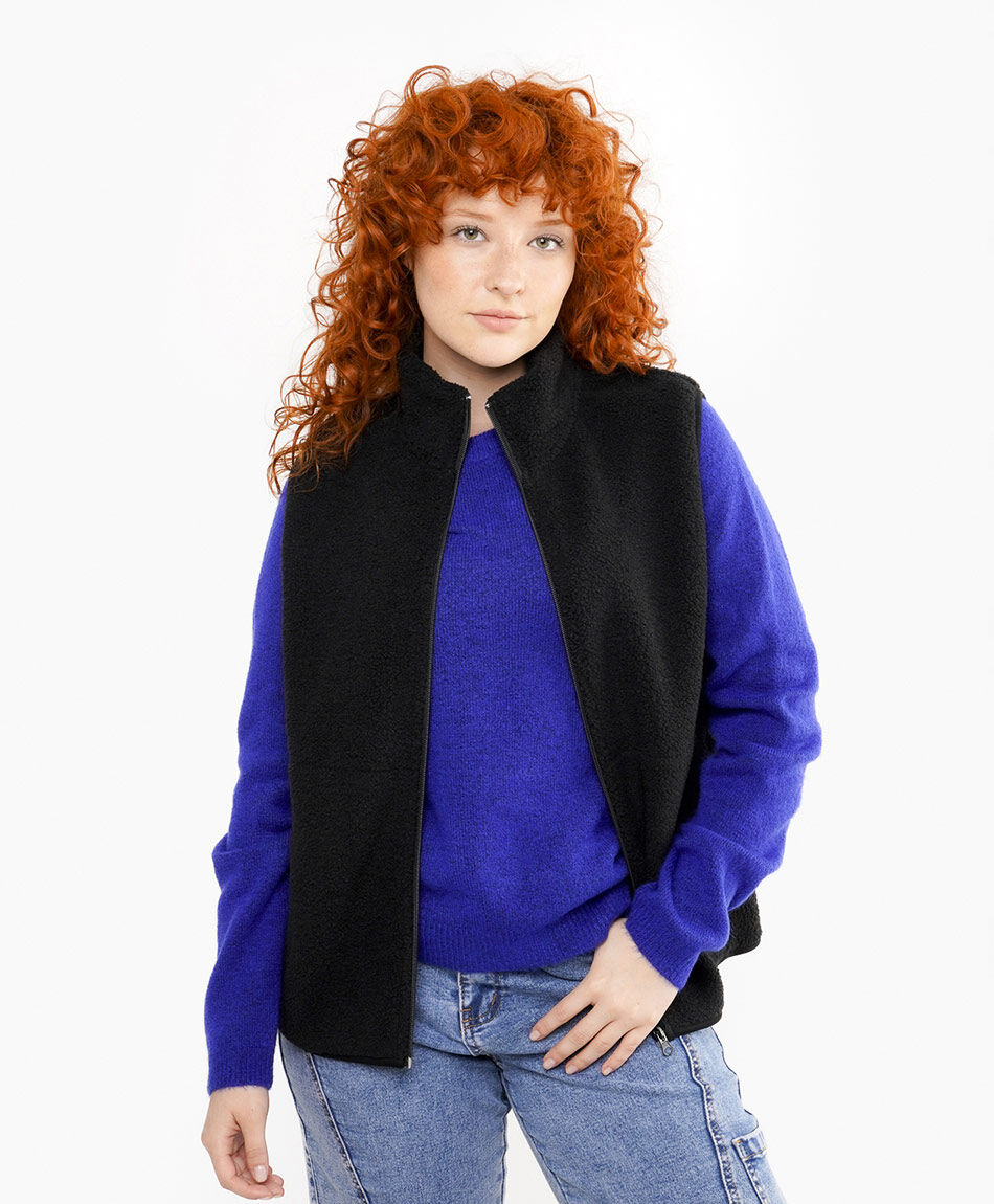 Polar mujer entallado sin mangas negro