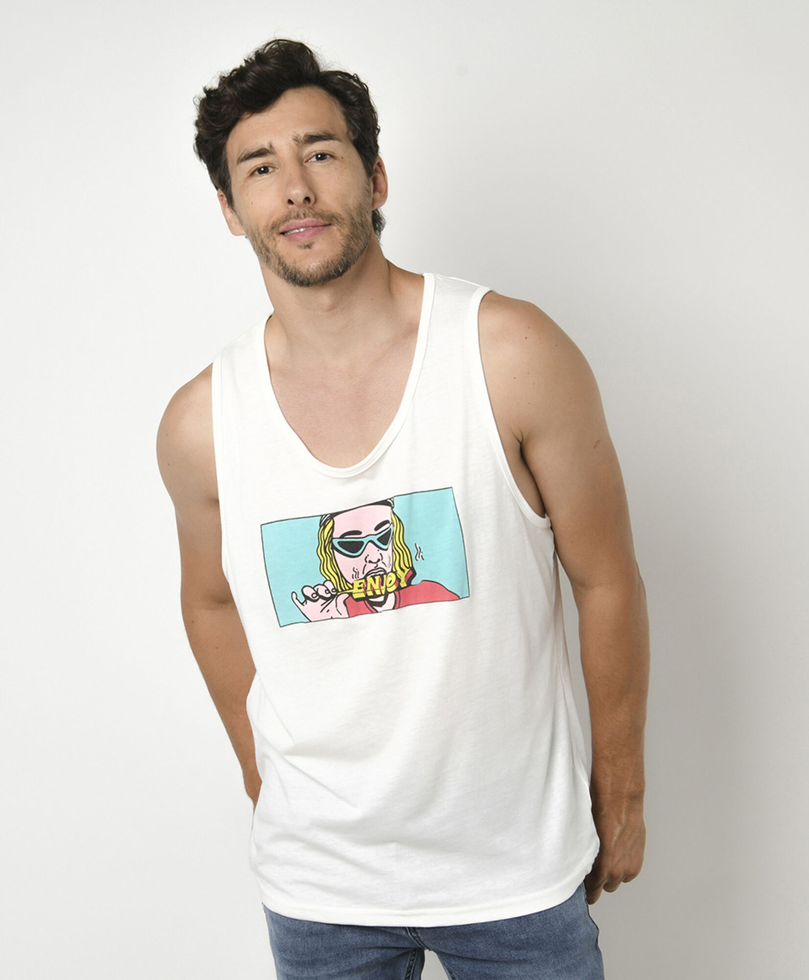 Polera hombre enjoy sin mangas Polera hombre enjoy sin mangas