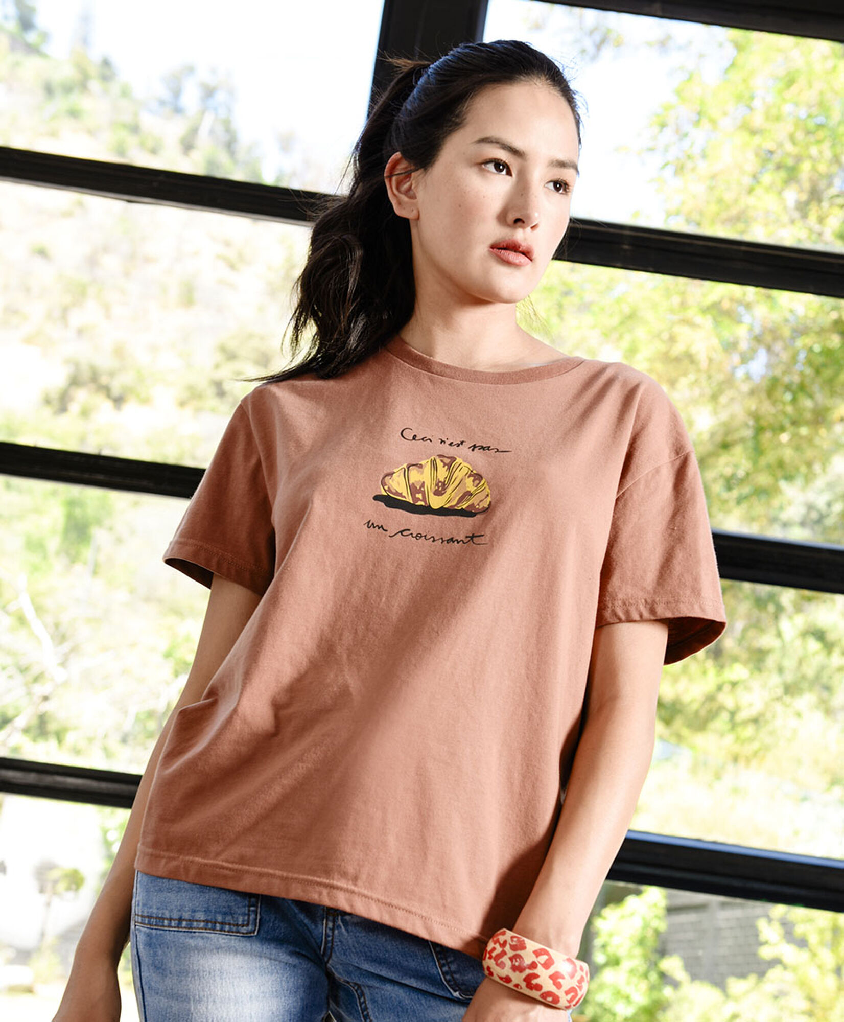 Polera mujer estampado croissant Polera mujer estampado croissant