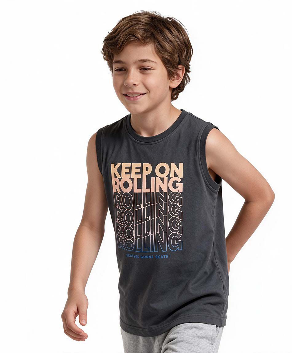 Polera ni&ntilde;o sin mangas rolling