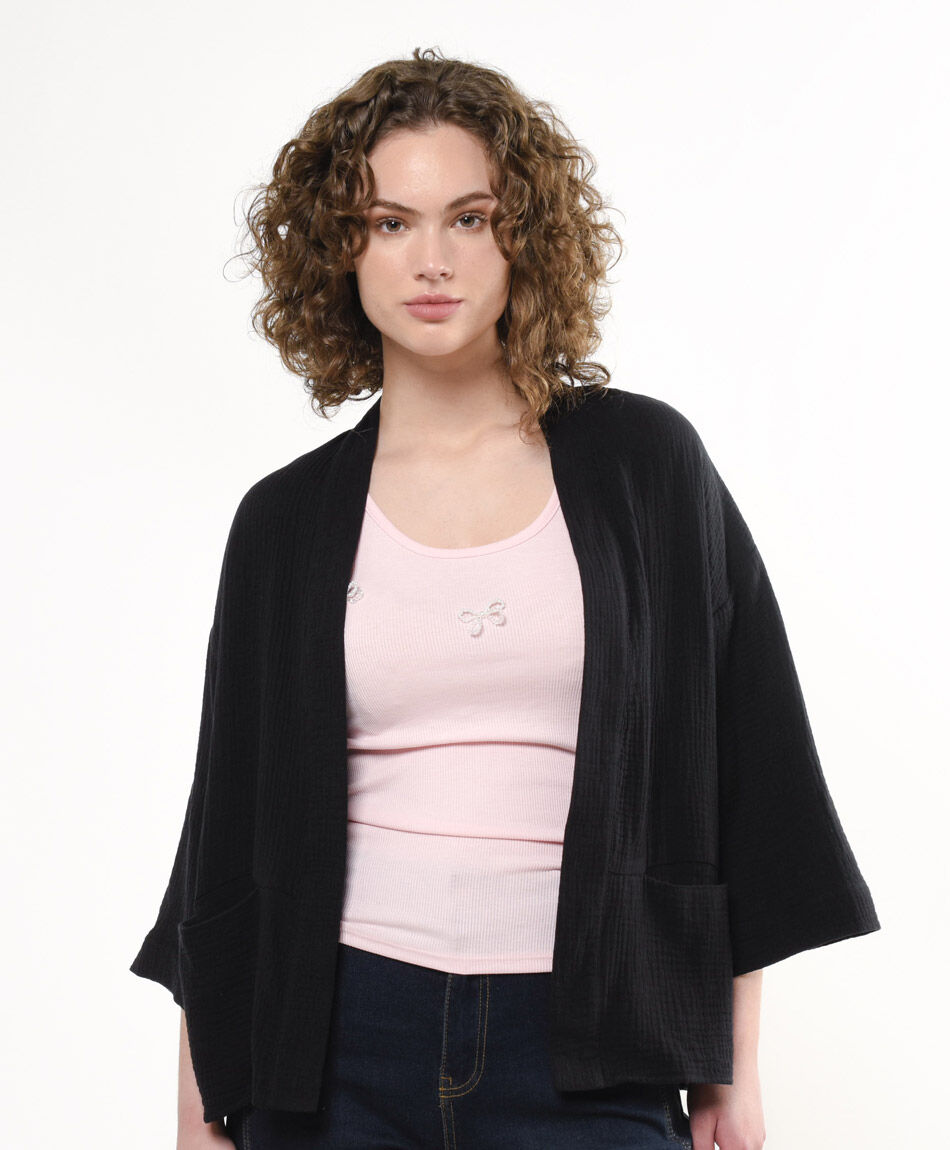 Kimono mujer black
