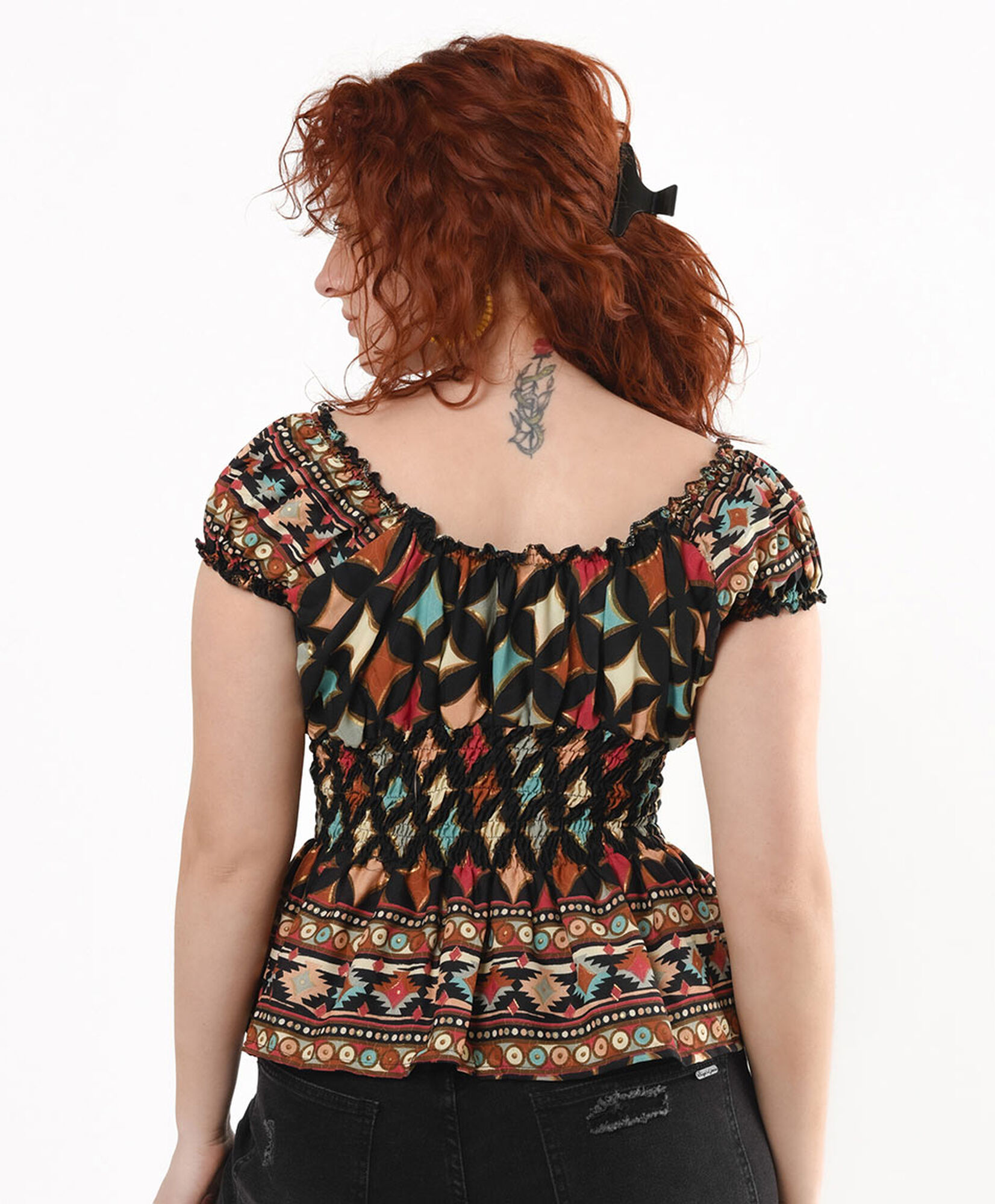 Blusa mujer estampada elásticos Blusa mujer estampada elásticos