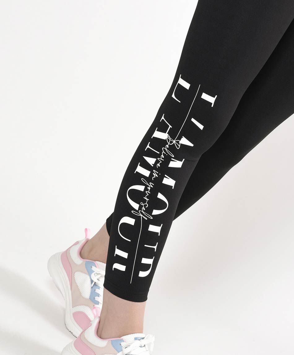 Calza mujer pretina cruzada tiro alto