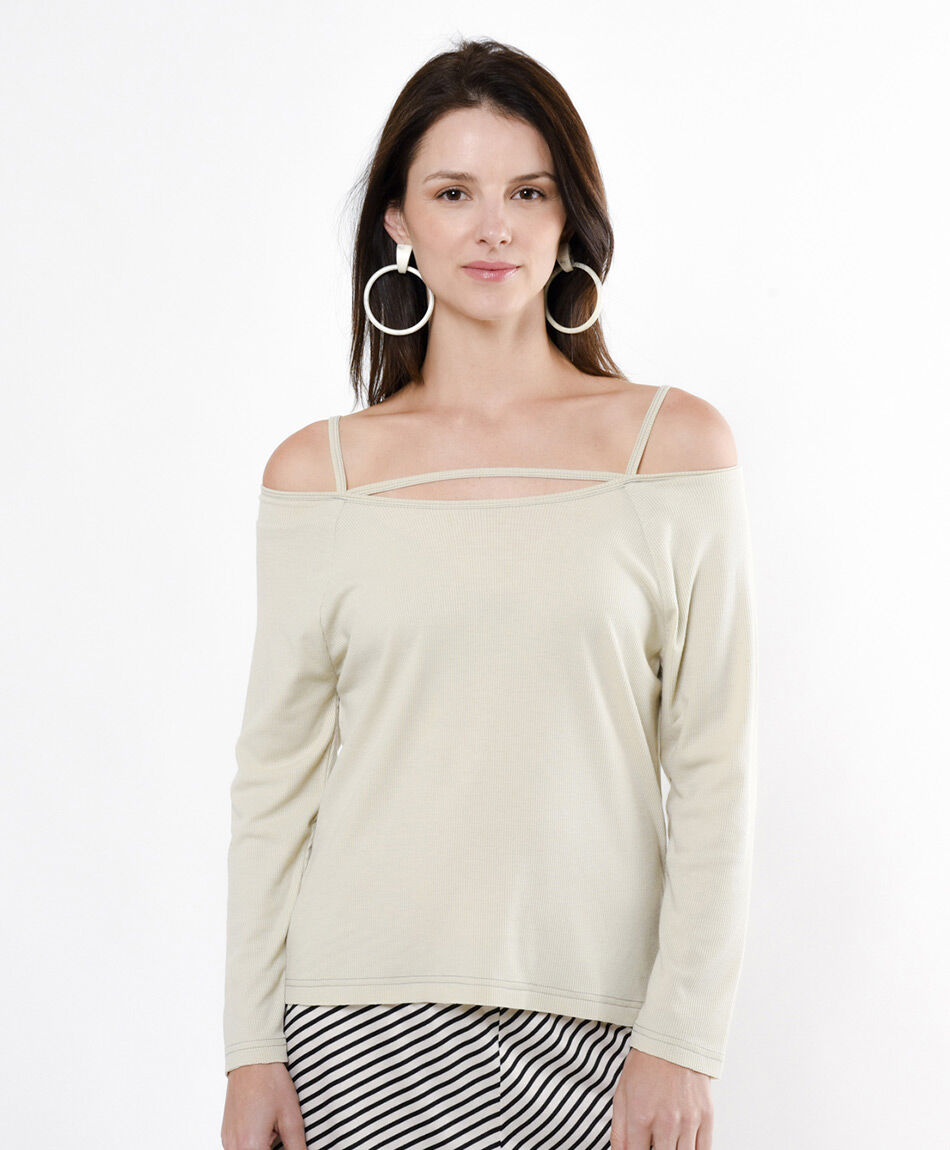 Polera mujer pabilo off shoulders
