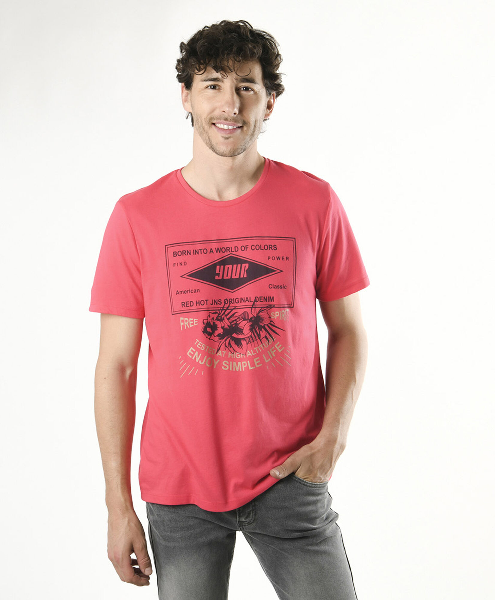 Polera hombre estampada frontal Polera hombre estampada frontal