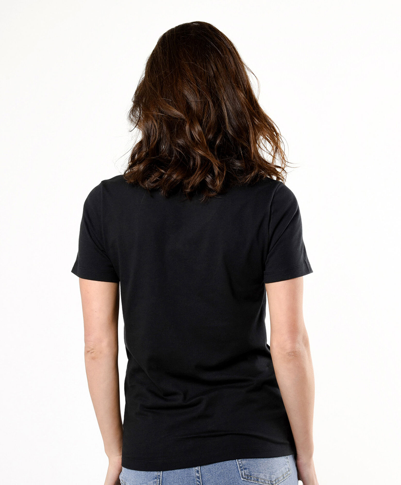 Polera mujer básica negra cuello en v Polera mujer básica negra cuello en v