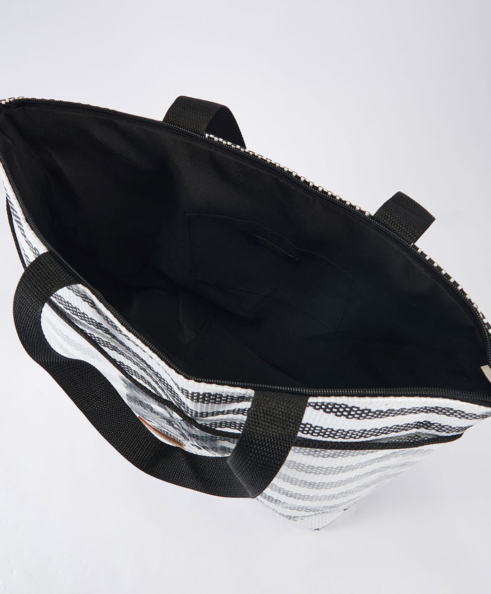 Set bolso playa mujer rayas negro Set bolso playa mujer rayas negro