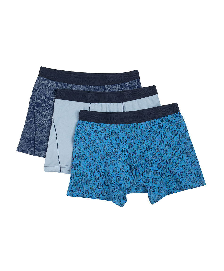Pack 3 boxer hombre dise&ntilde;o azul